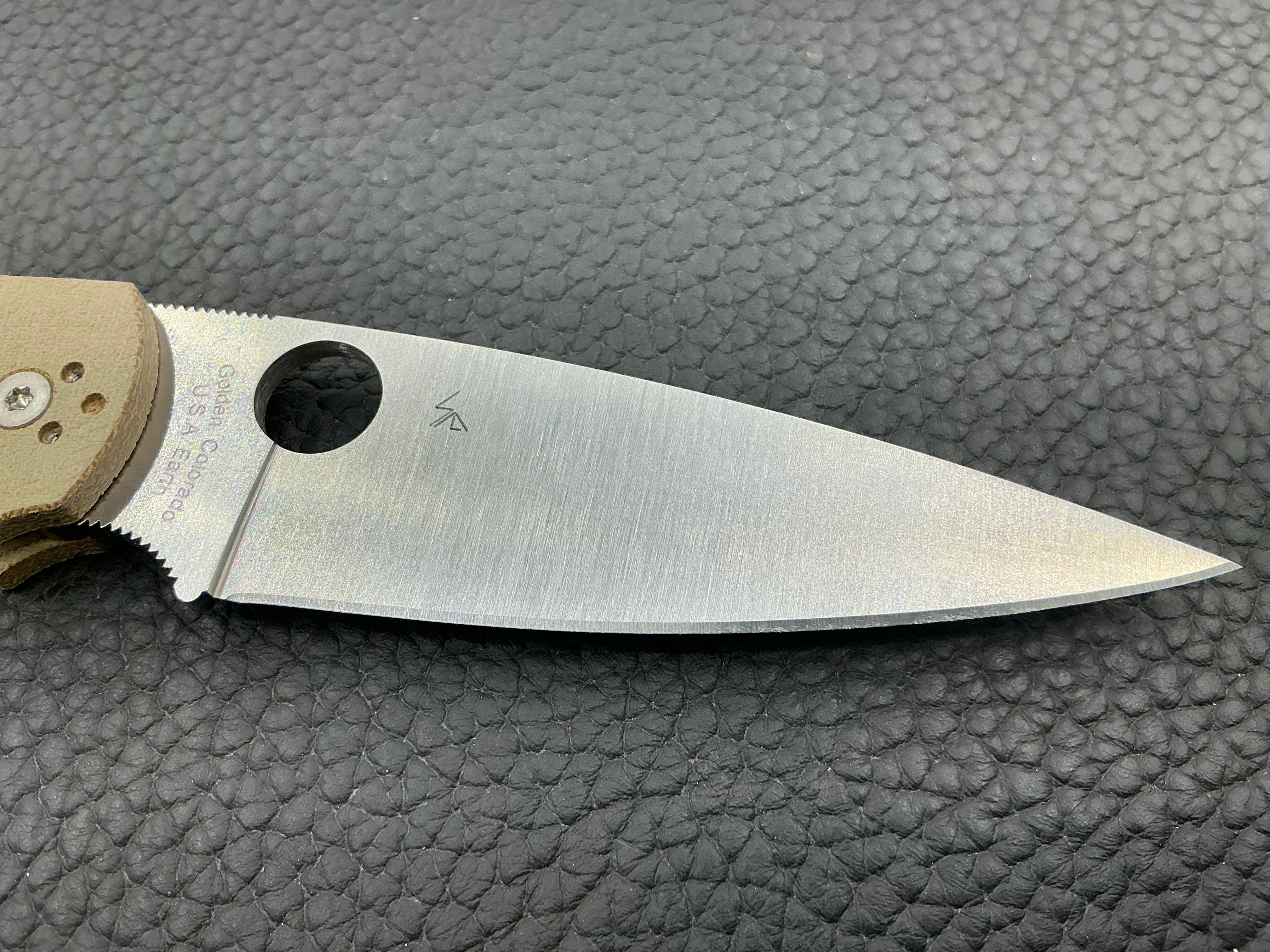 Spyderco Native Chief Lockback Knife Canvas Micarta (4" Satin CPM CRU-WEAR)