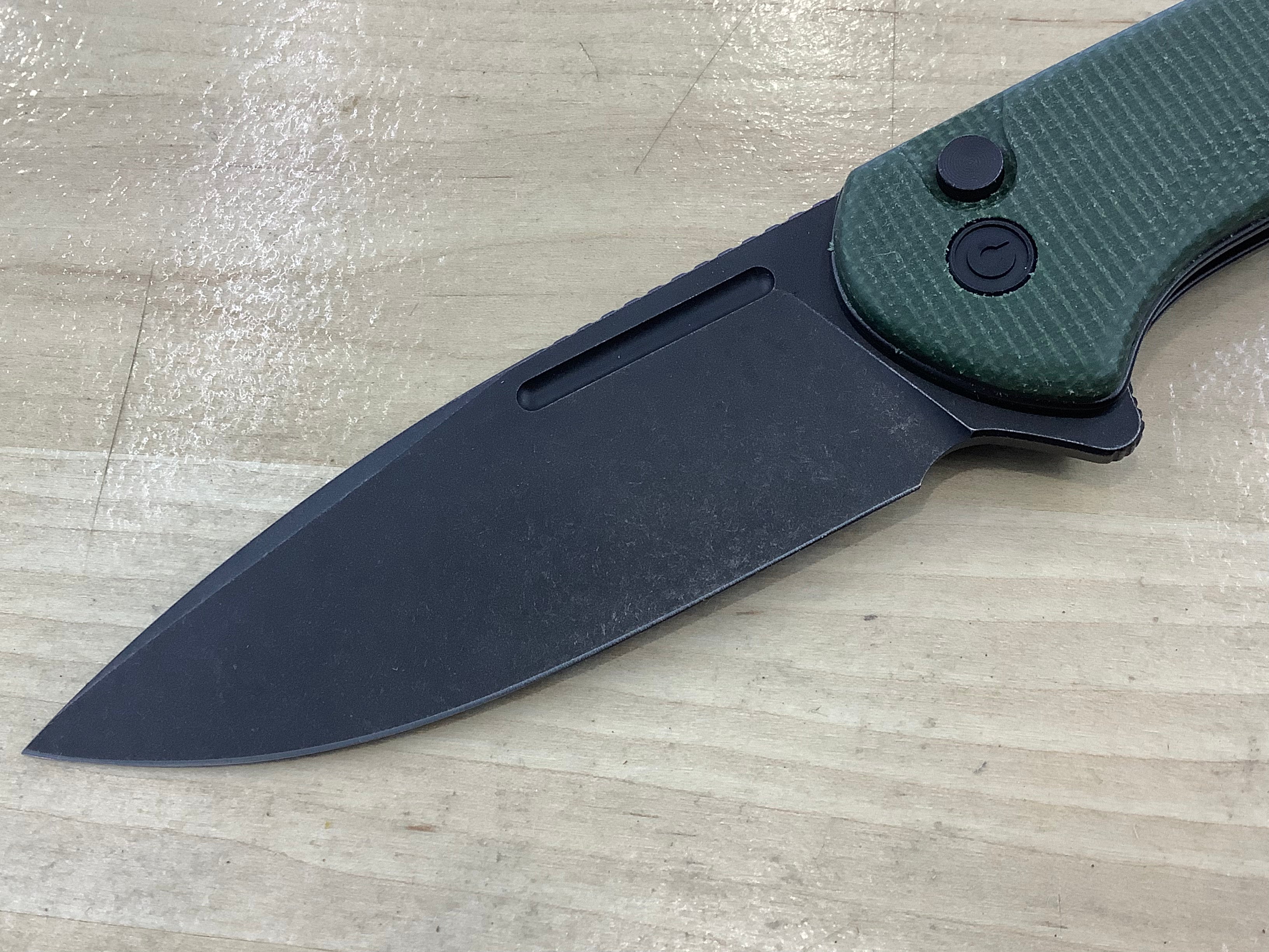 CIVIVI Conspirator Flipper & Button Lock Knife Micarta Handle (3.48" Nitro-V Blade) C21006-2