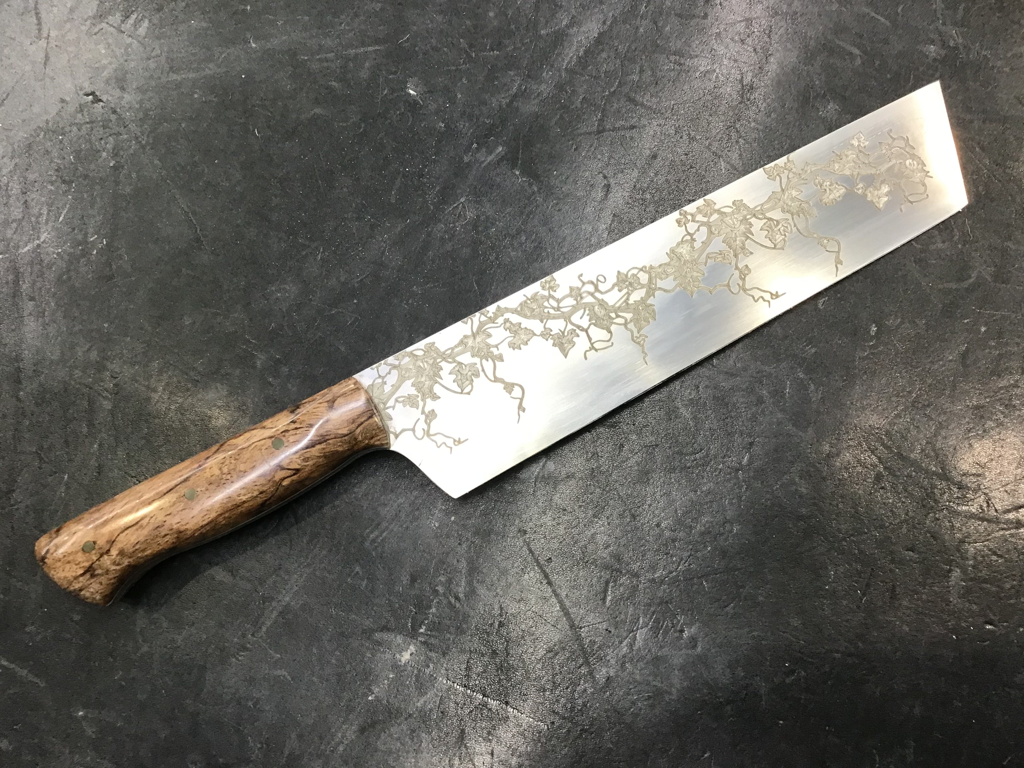 Ivy Nakiri - CPM154 Laser Engraved- Turkish Figured Mango Handle