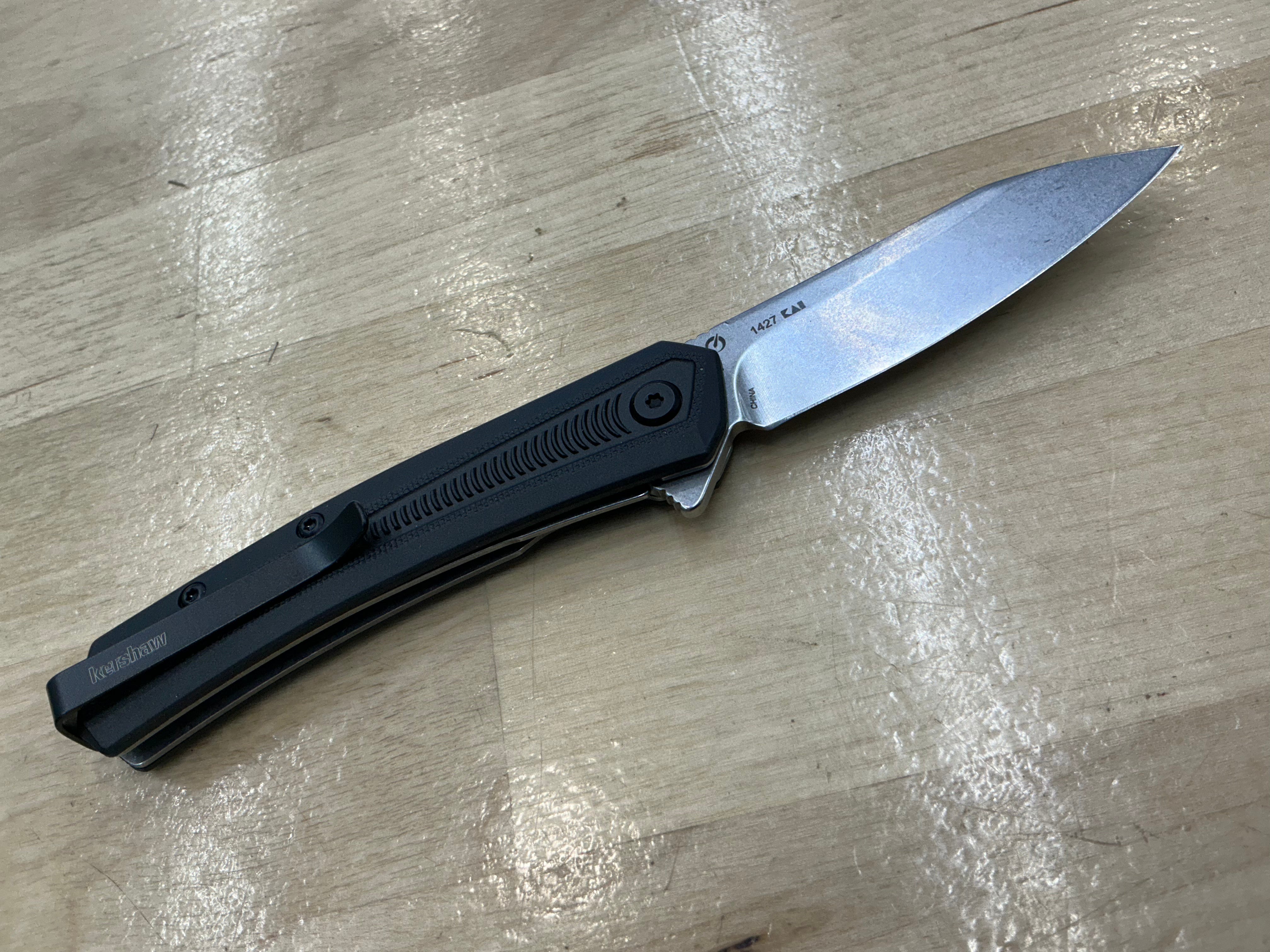 Kershaw Raygun Liner Lock Knife Black GFN  (2.8" Stonewash) 1427