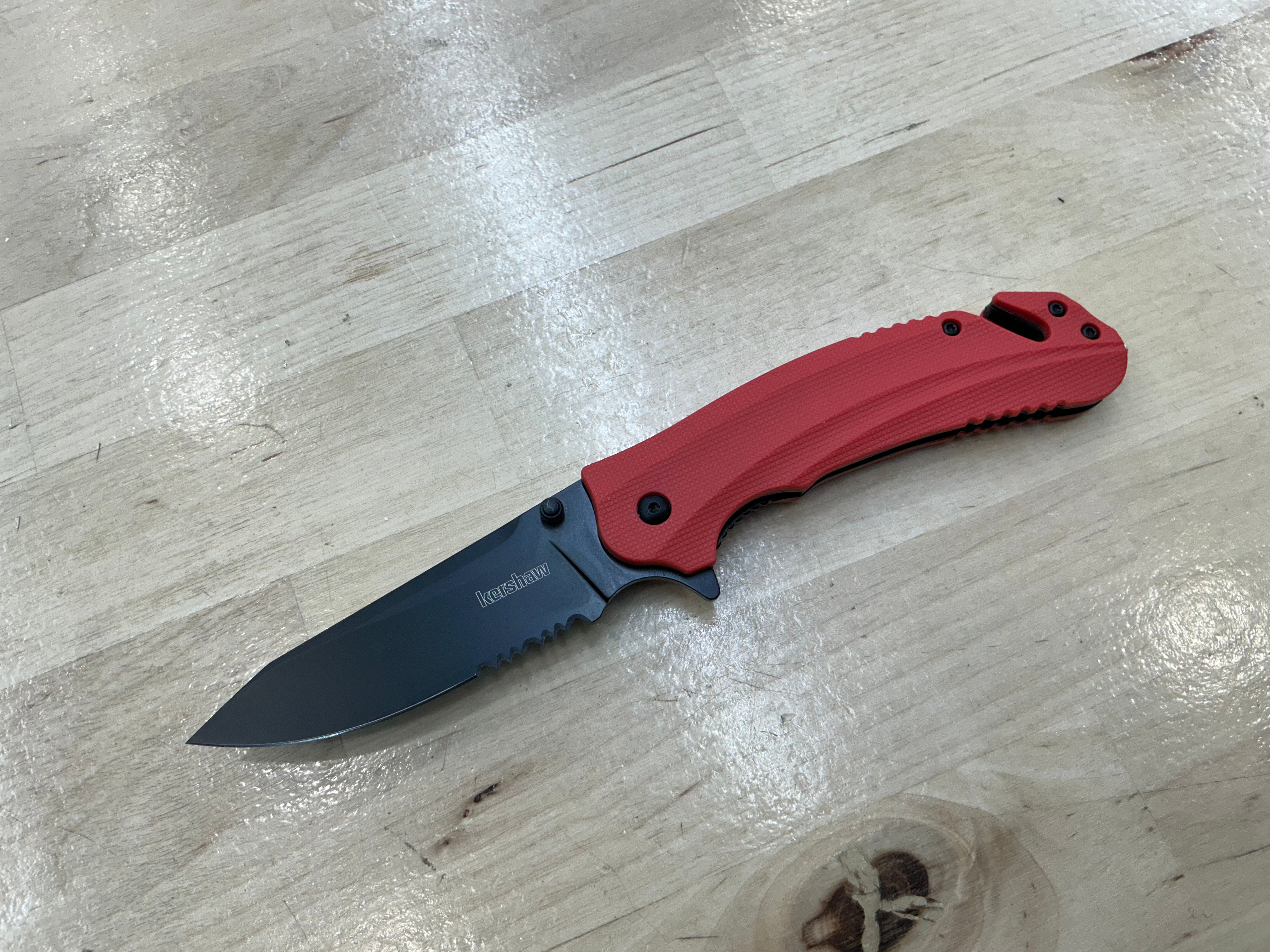 Kershaw Barricade Serrated Liner Lock Knife orange GFN  (3.5” Black Oxide) 8650ST