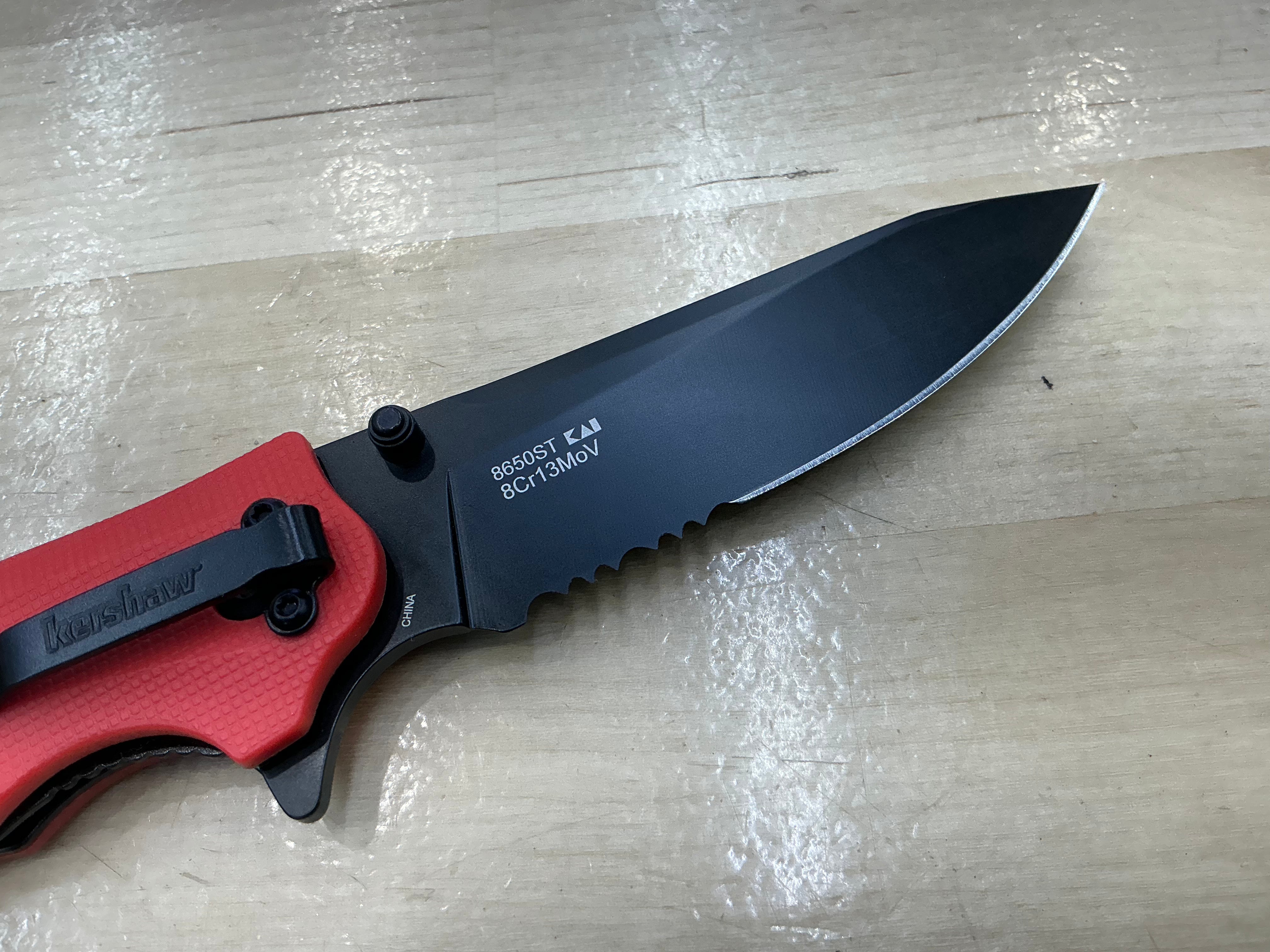 Kershaw Barricade Serrated Liner Lock Knife orange GFN  (3.5” Black Oxide) 8650ST