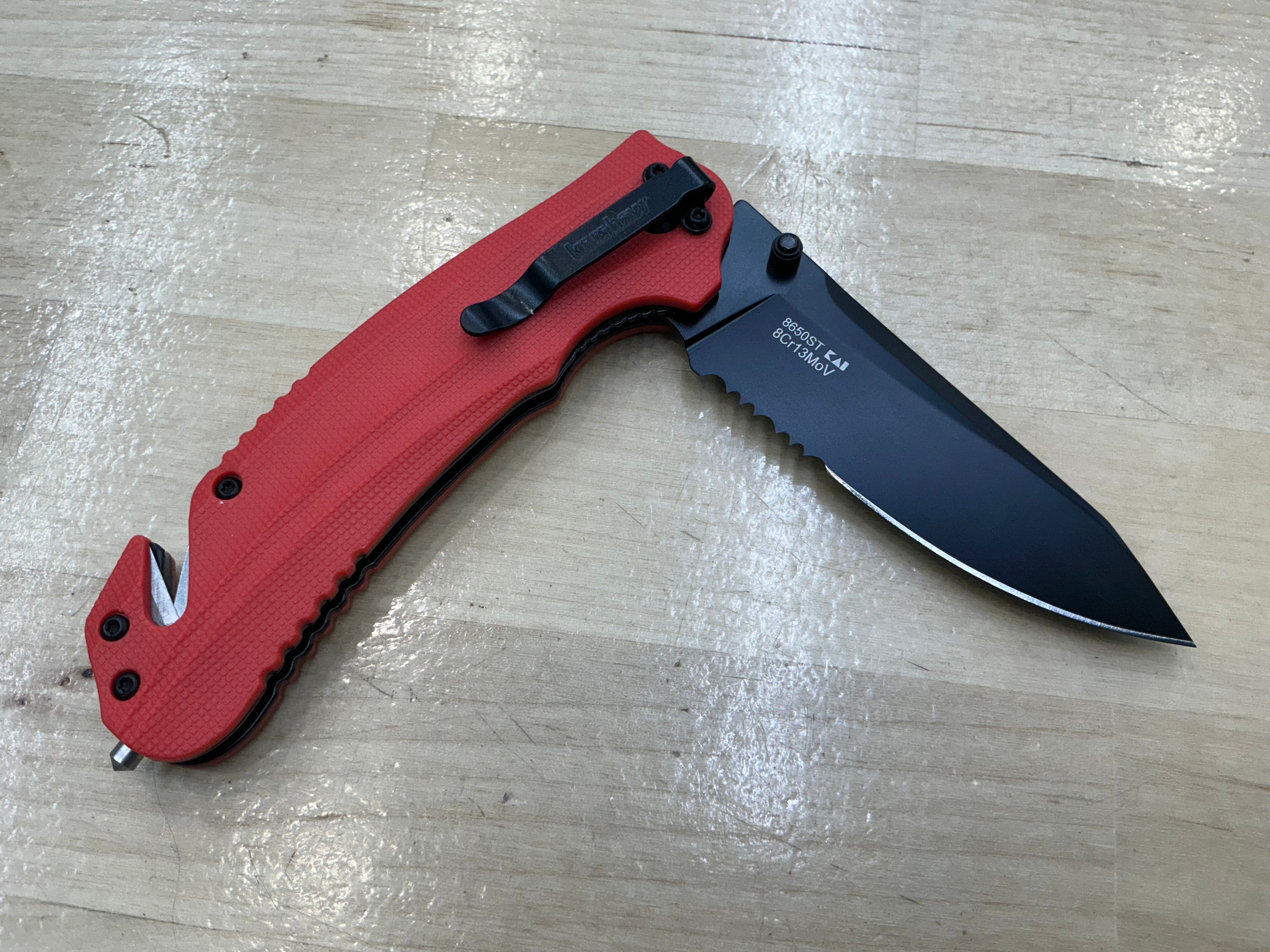 Kershaw Barricade Serrated Liner Lock Knife orange GFN  (3.5” Black Oxide) 8650ST