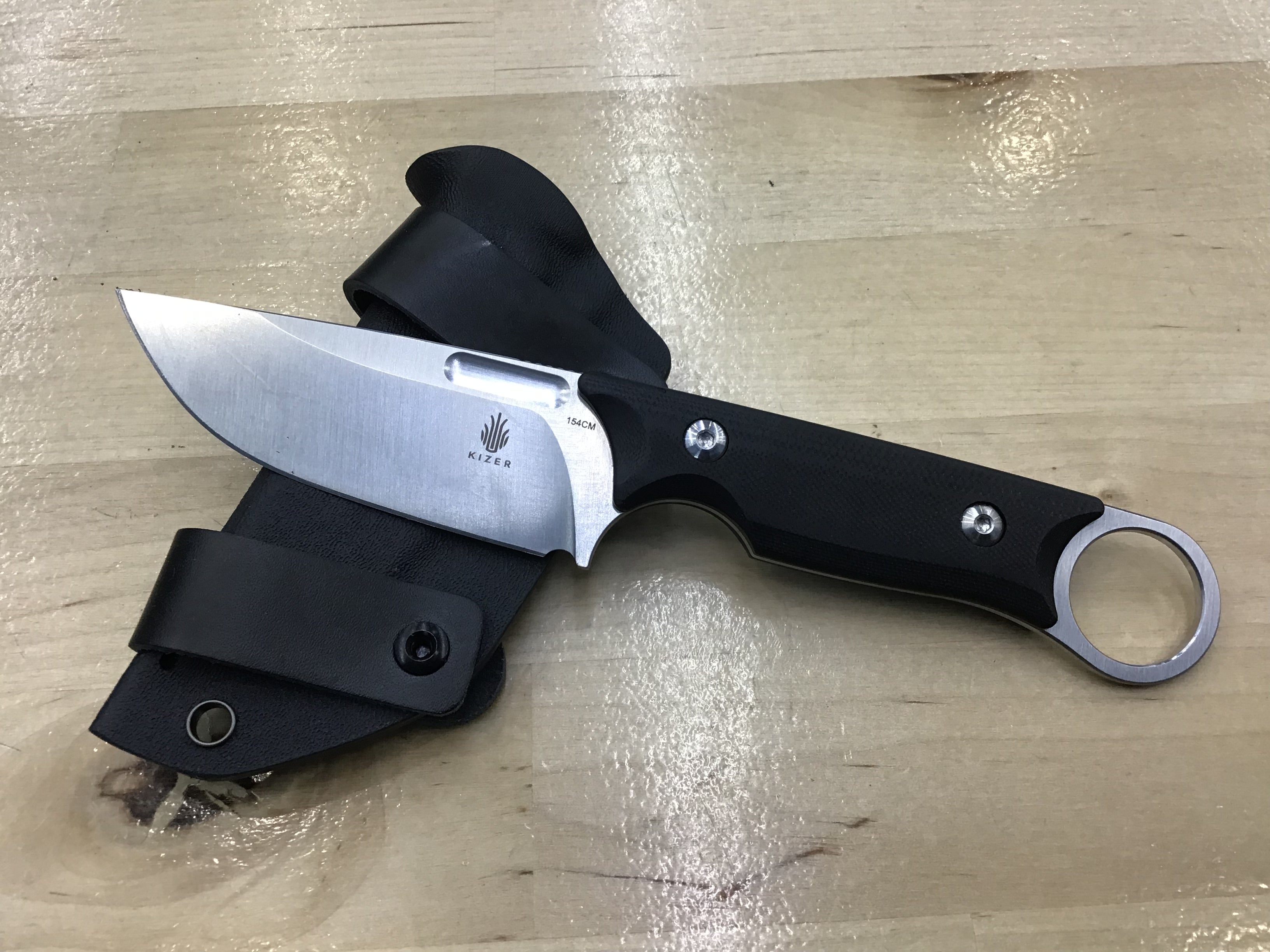 Kizer Cabox Fixed Blade Knife Black G-10 (3.4" Satin 154CM) 1048C1