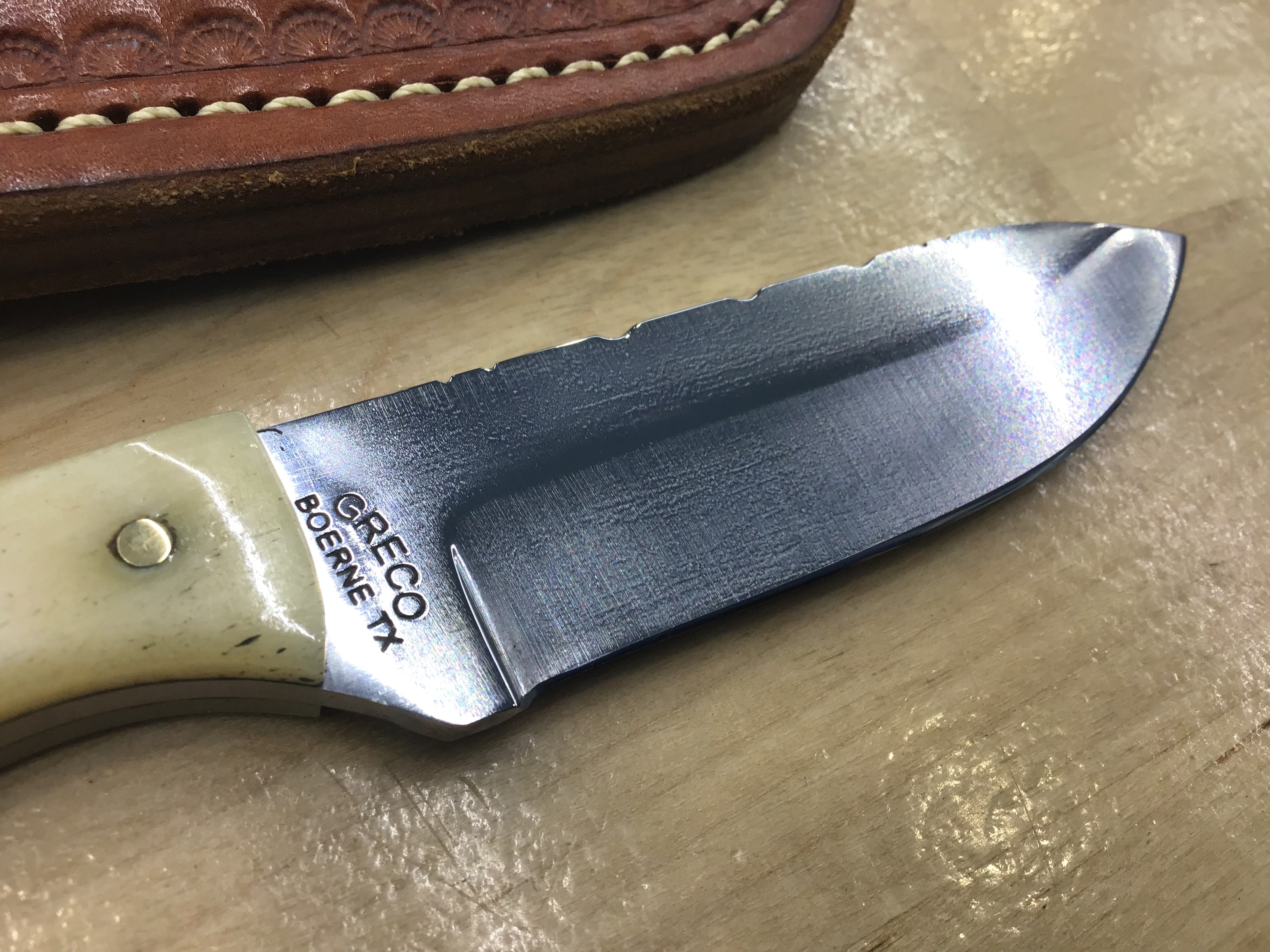 Greco Knives Drop Point Hunter in D2 with Bone handle