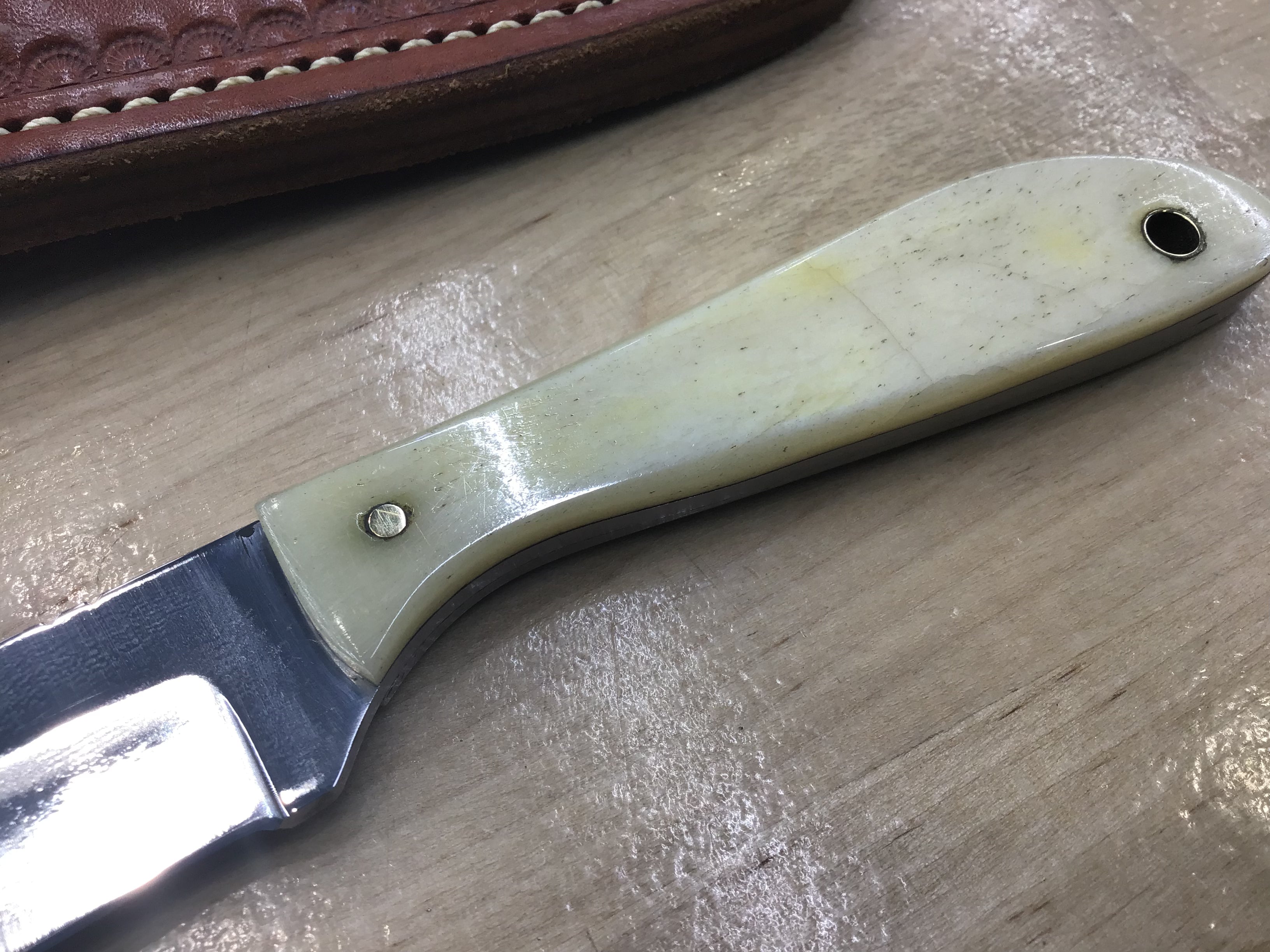 Greco Knives Drop Point Hunter in D2 with Bone handle