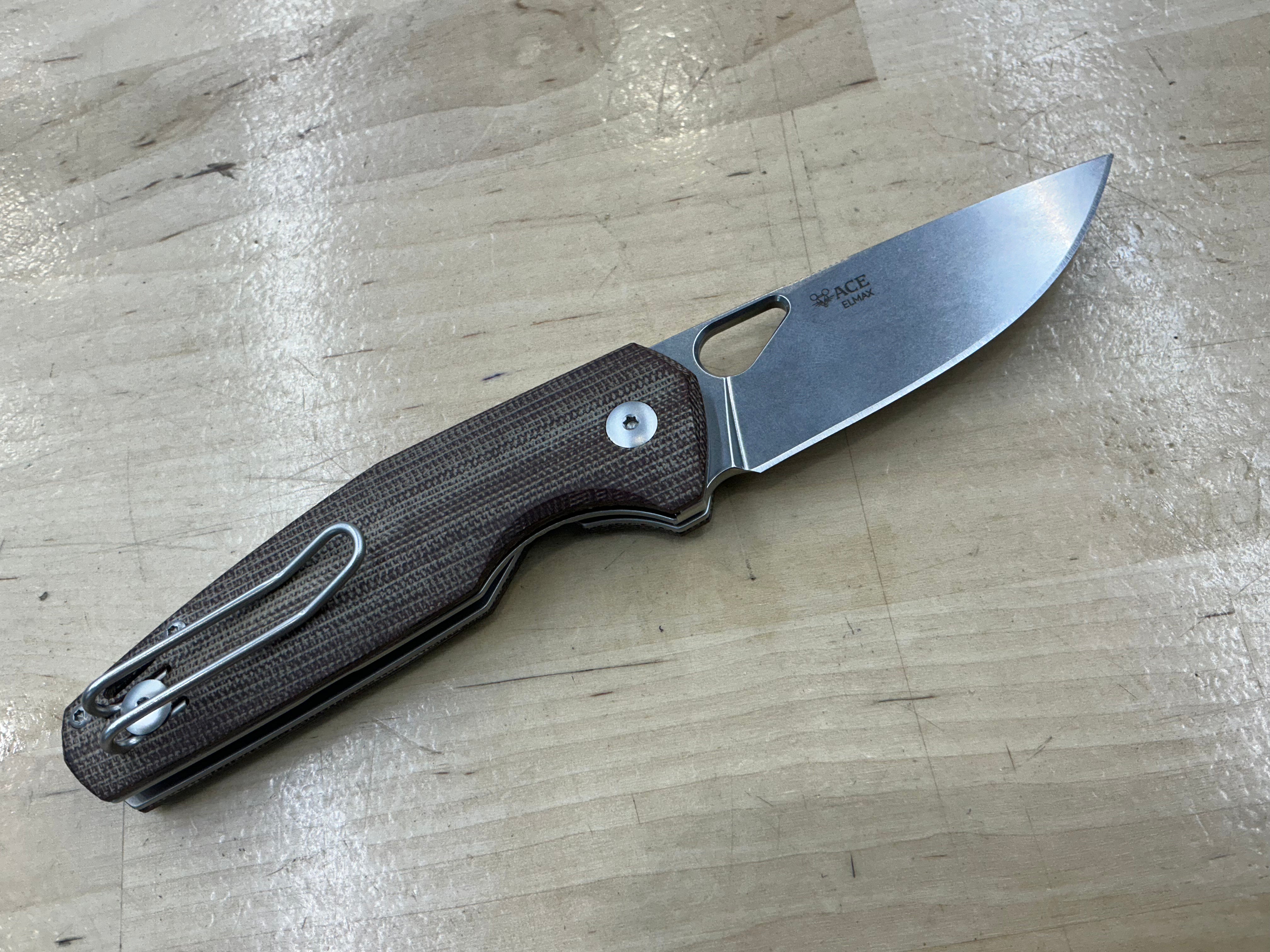 Giant Mouse Ace Nimbus V2 Natural Micarta ELMAX