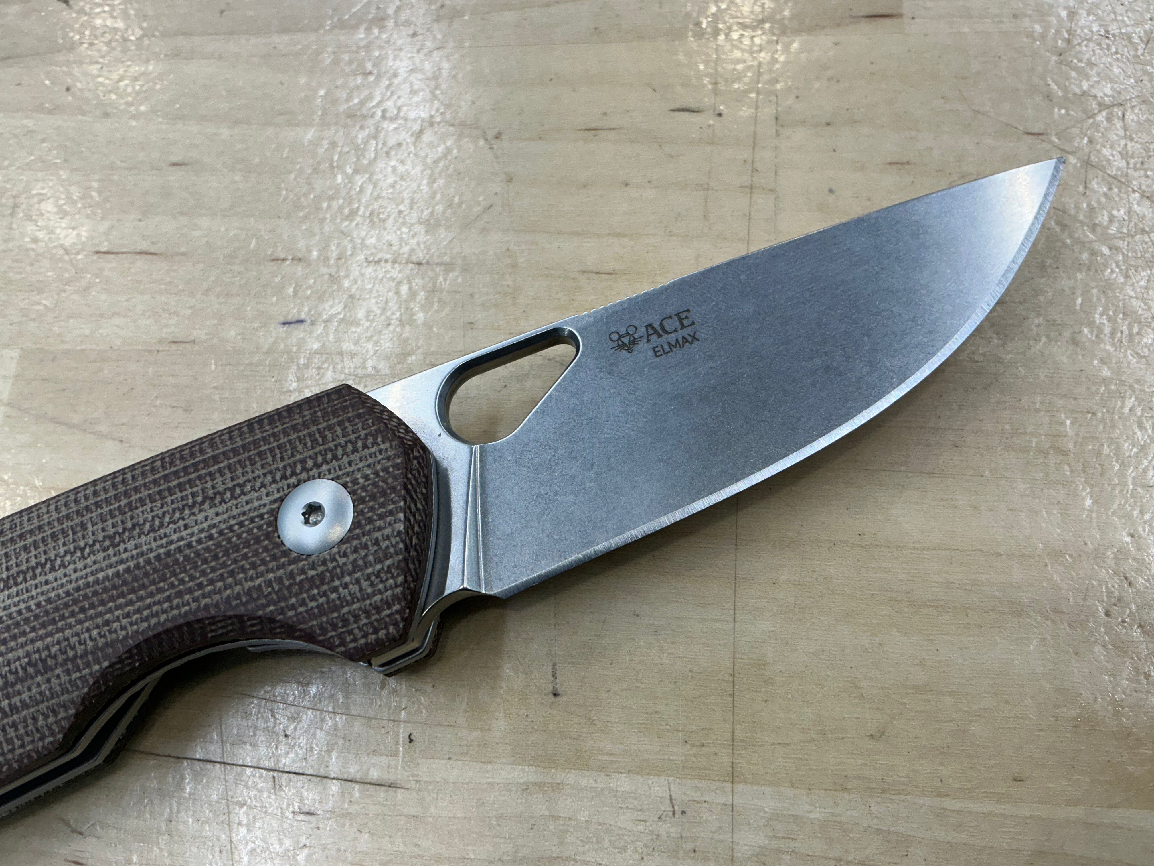 Giant Mouse Ace Nimbus V2 Natural Micarta ELMAX