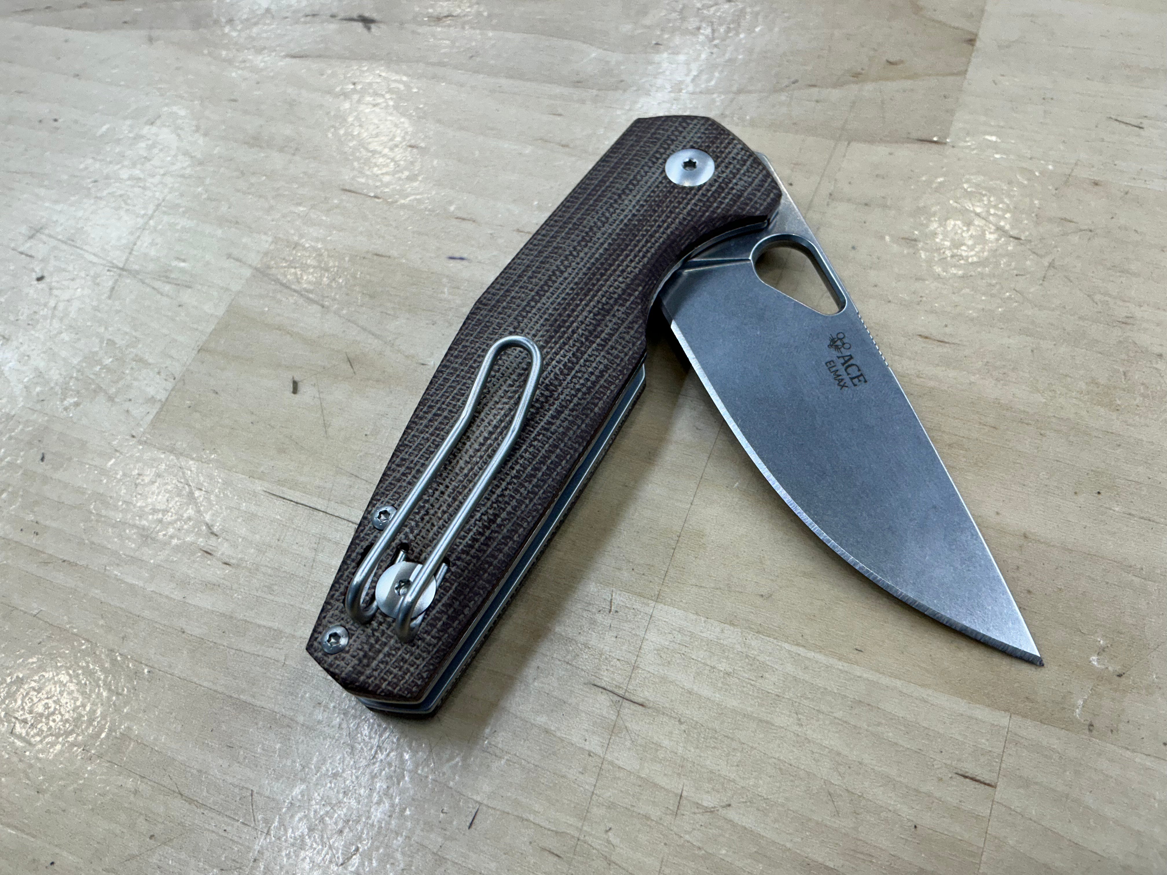 Giant Mouse Ace Nimbus V2 Natural Micarta ELMAX