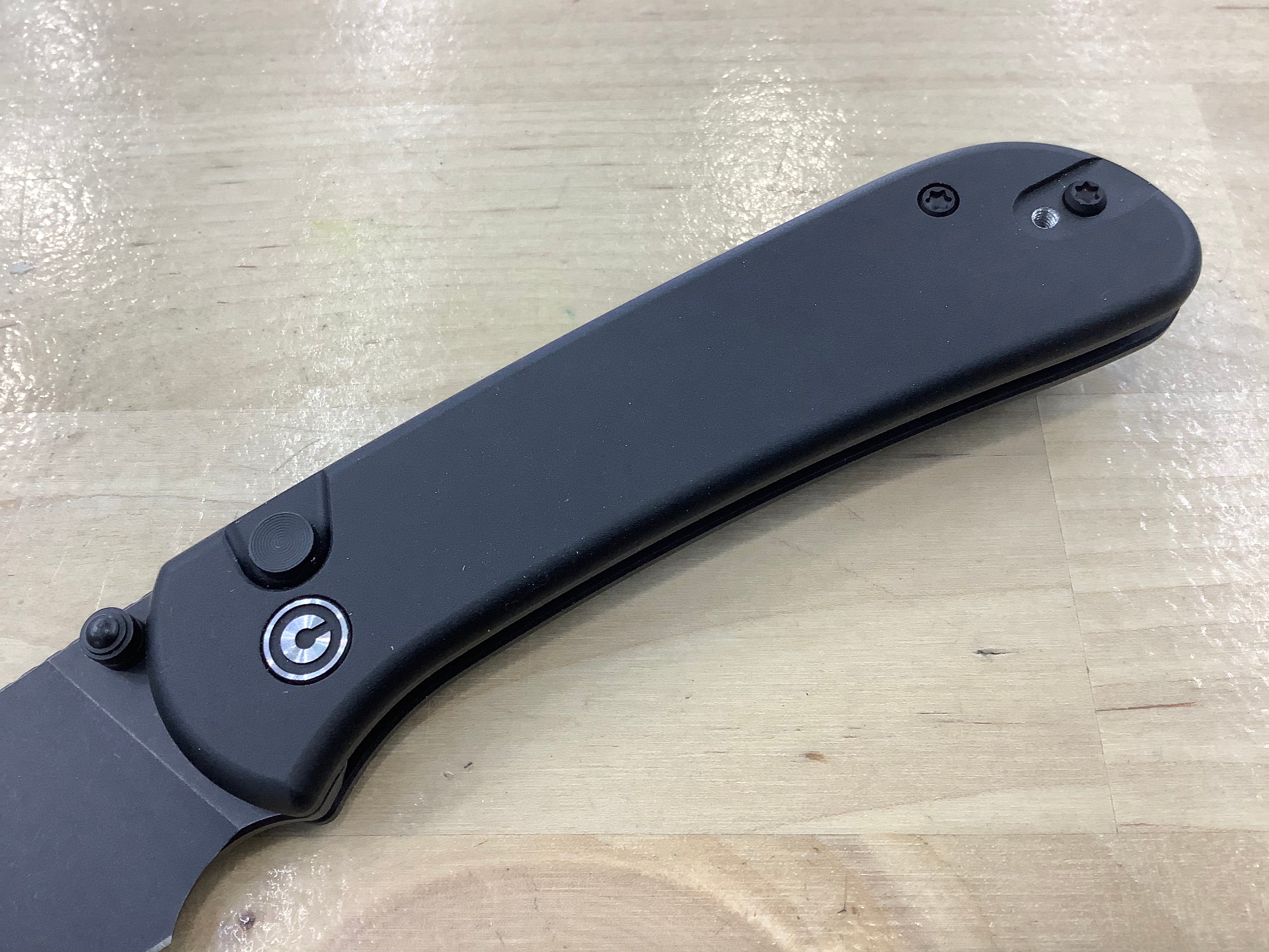 CIVIVI Qubit Button Lock & Thumb Stud Knife Black Aluminum Handle (2.98" 14C28N Blade) C22030E-1
