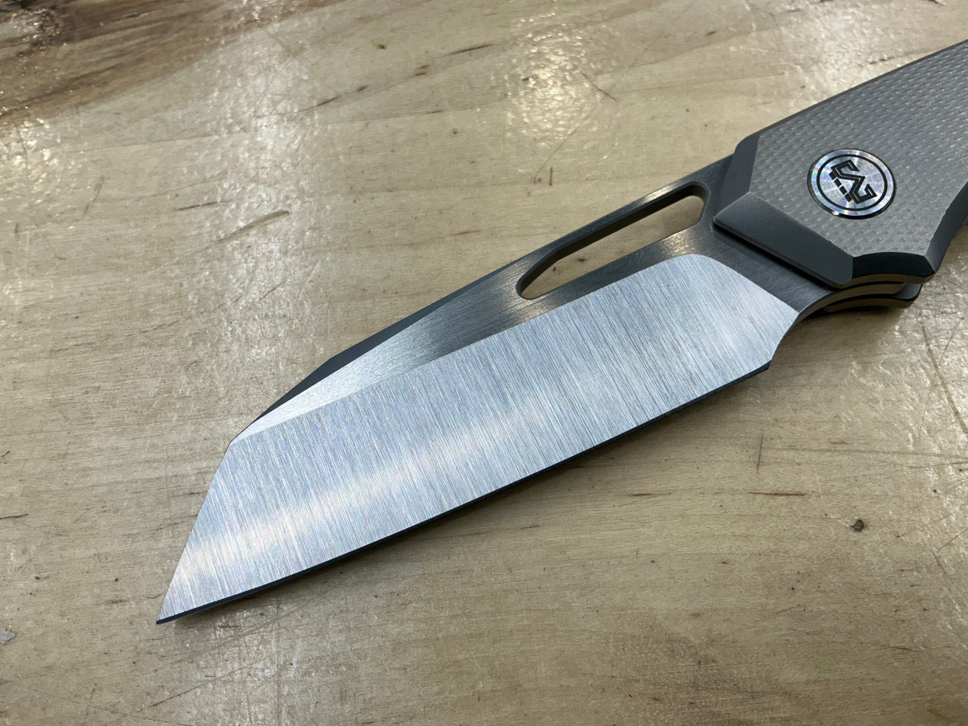 Miguron Knives Keryx Front Flipper Folding Knife 3.18" Hand Ground Satin M390