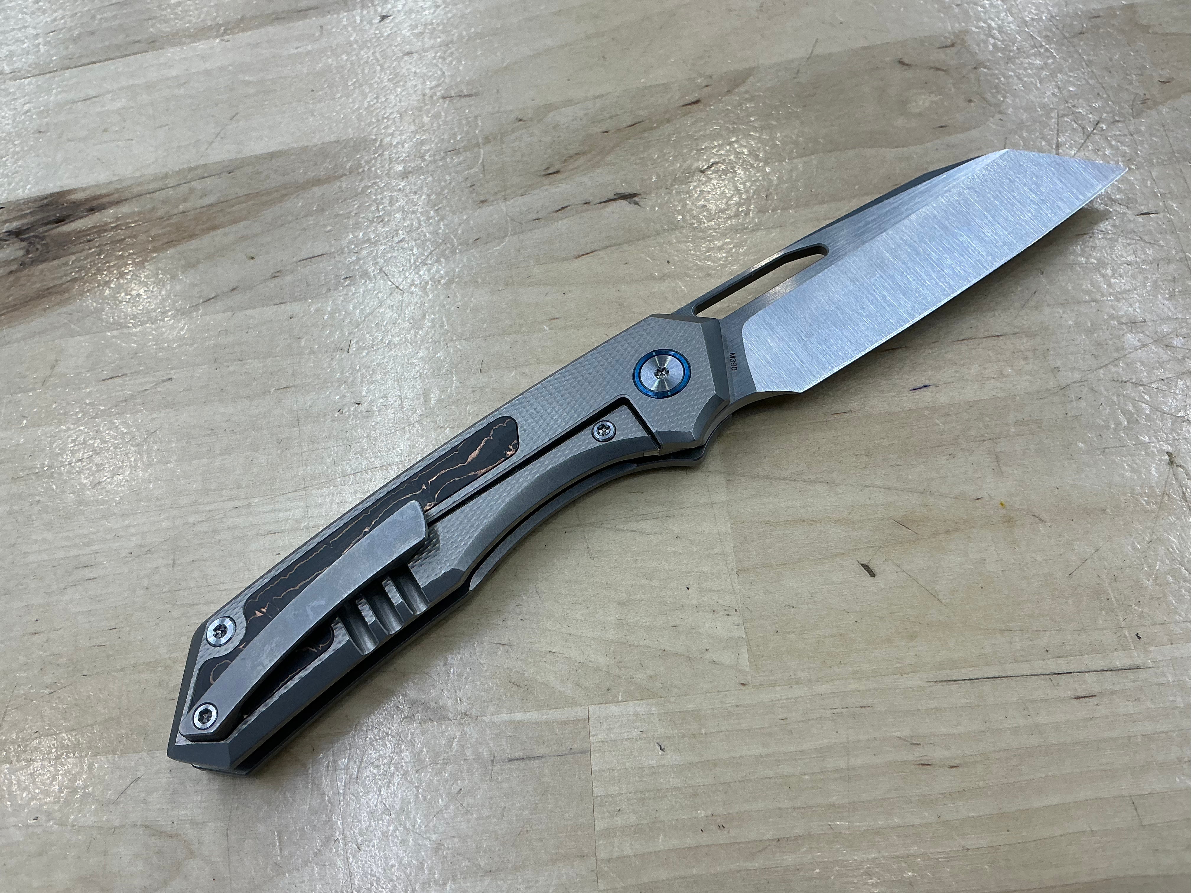 Miguron Knives Keryx Front Flipper Folding Knife 3.18" Hand Ground Satin M390