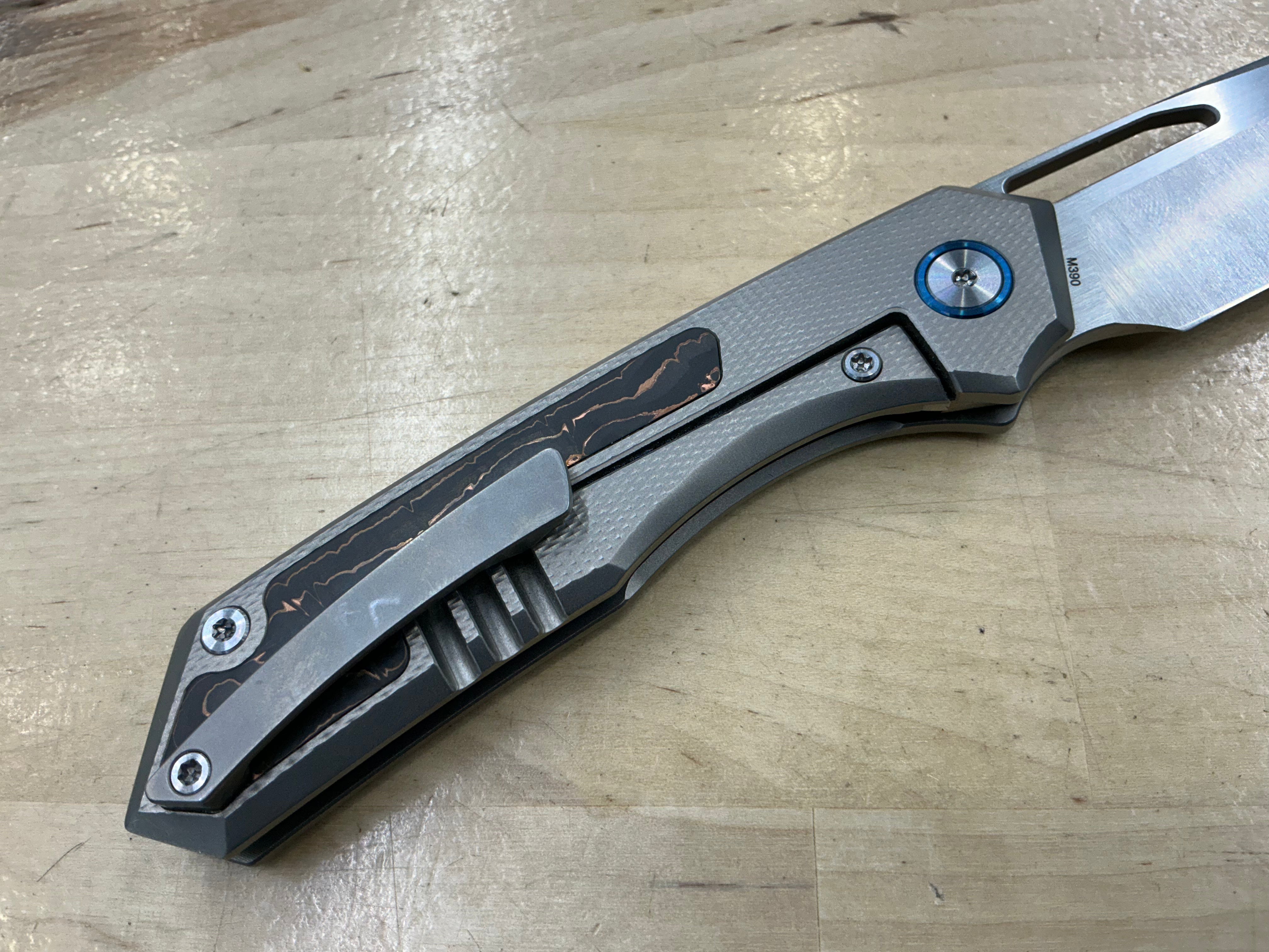 Miguron Knives Keryx Front Flipper Folding Knife 3.18" Hand Ground Satin M390
