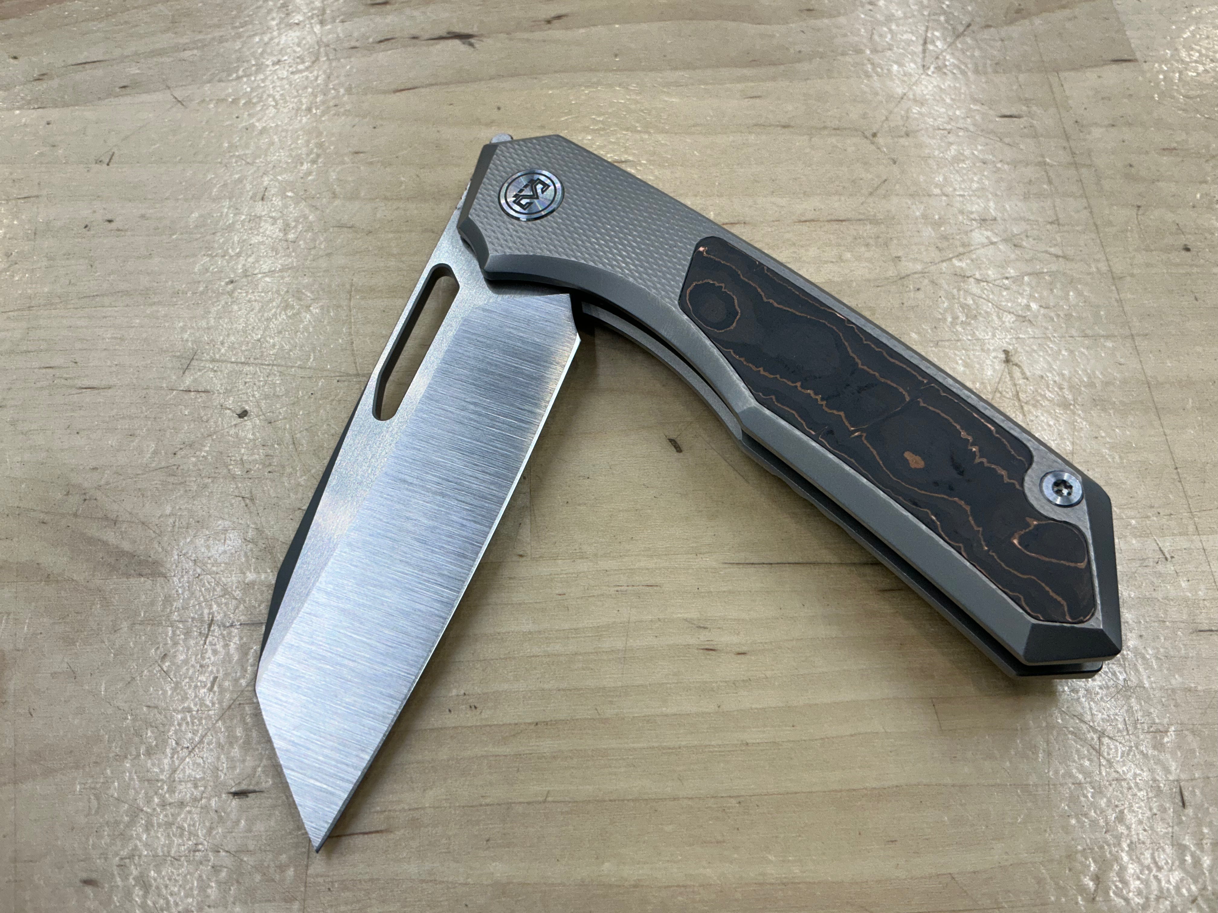 Miguron Knives Keryx Front Flipper Folding Knife 3.18" Hand Ground Satin M390