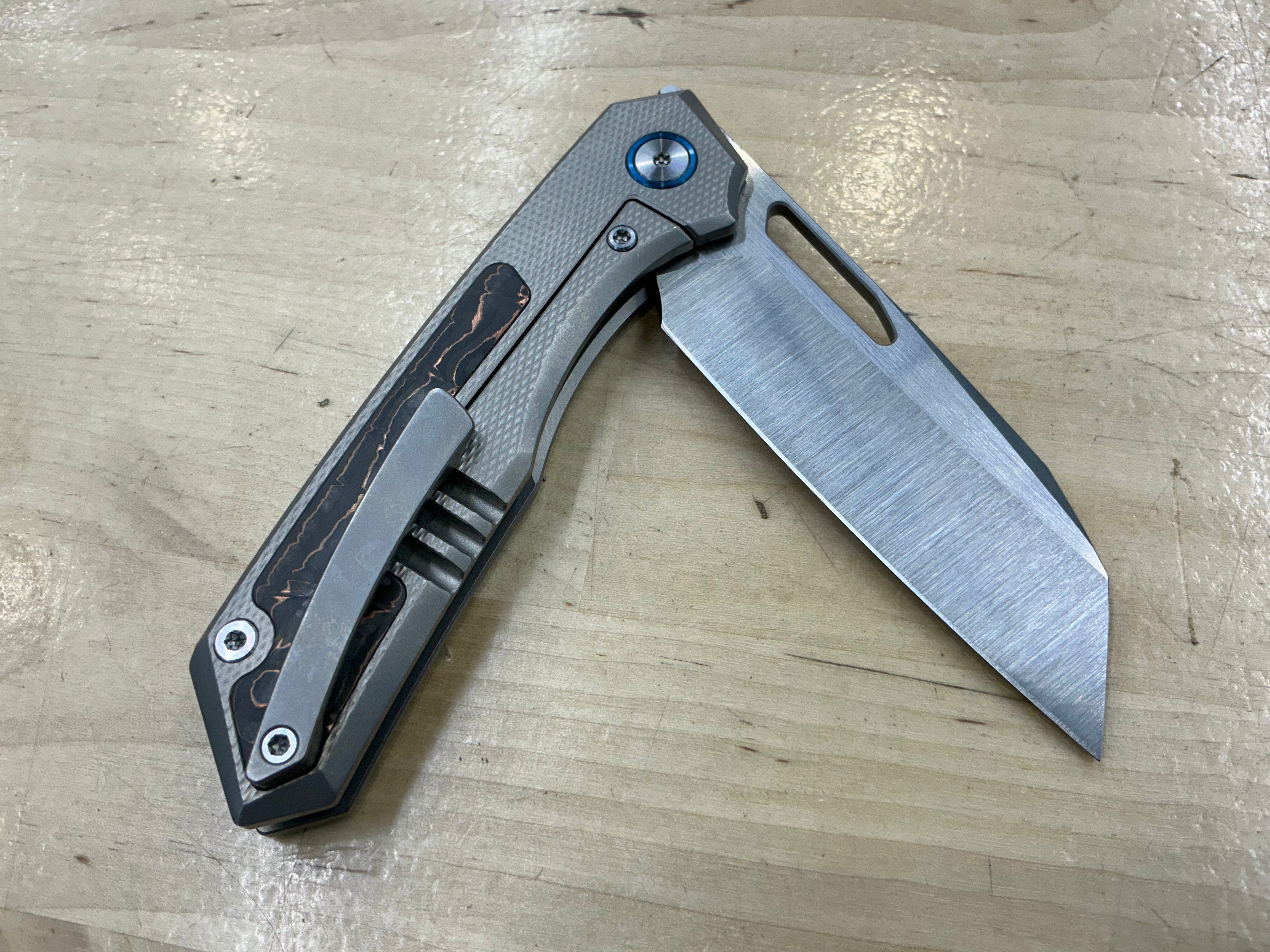 Miguron Knives Keryx Front Flipper Folding Knife 3.18" Hand Ground Satin M390