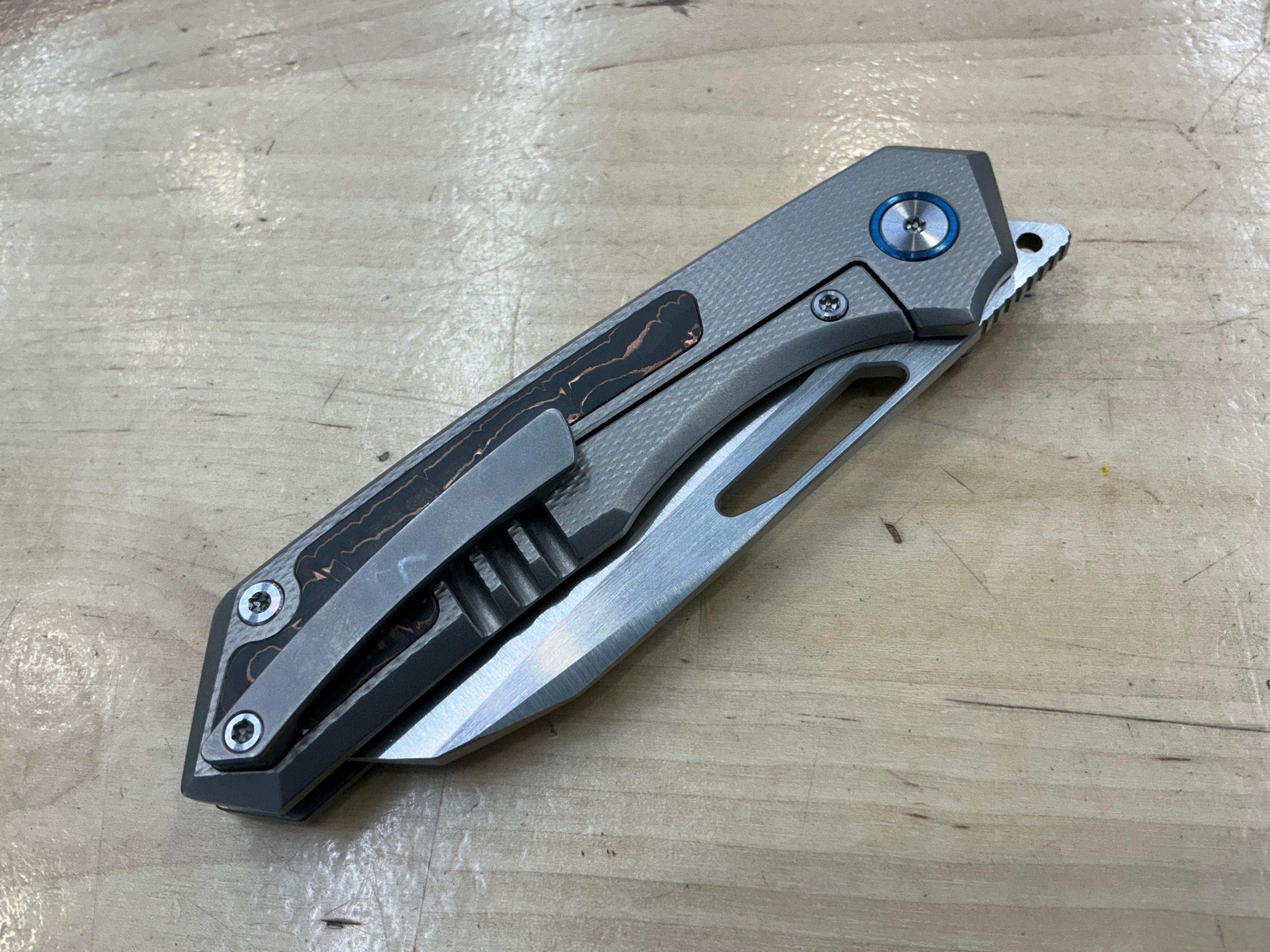 Miguron Knives Keryx Front Flipper Folding Knife 3.18" Hand Ground Satin M390