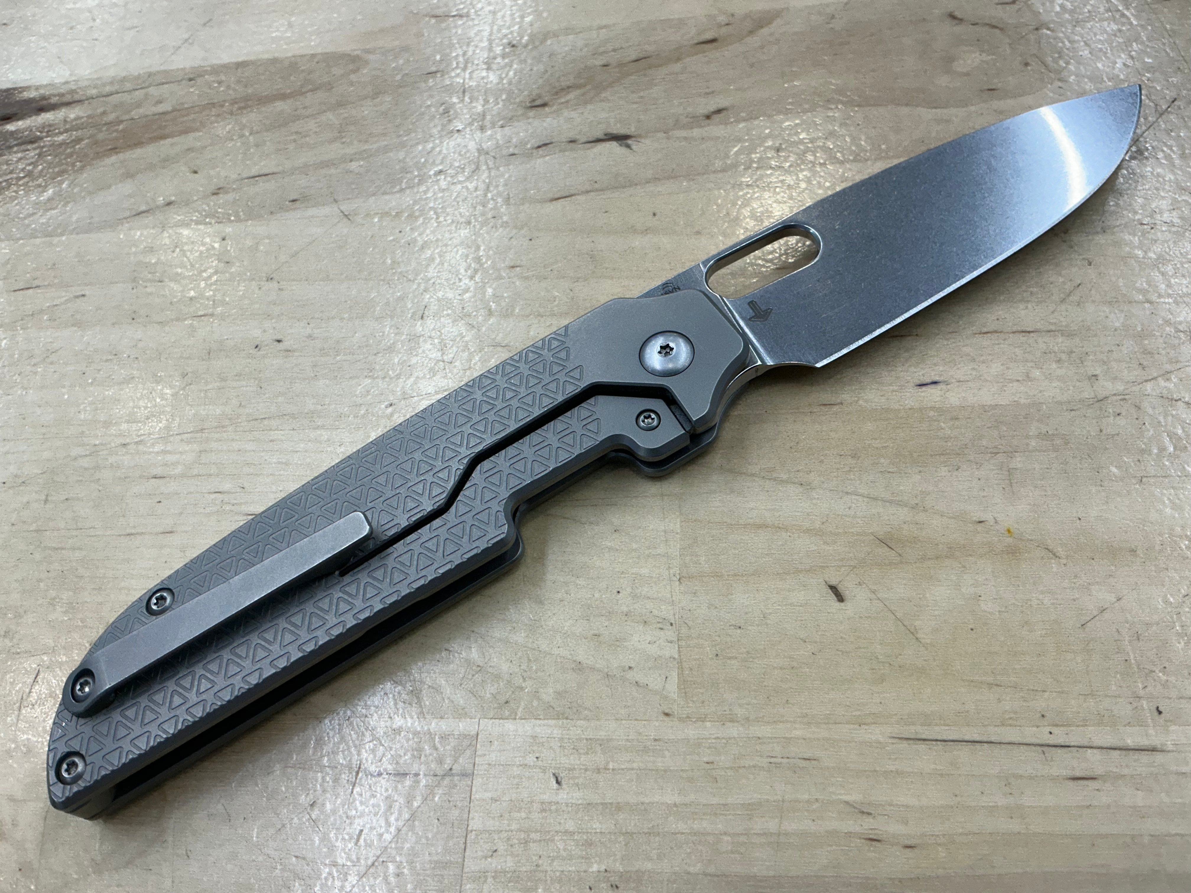 Kizer Varatas Titanium Frame Lock Knife (3.2" Stonewash) Ki3637A1