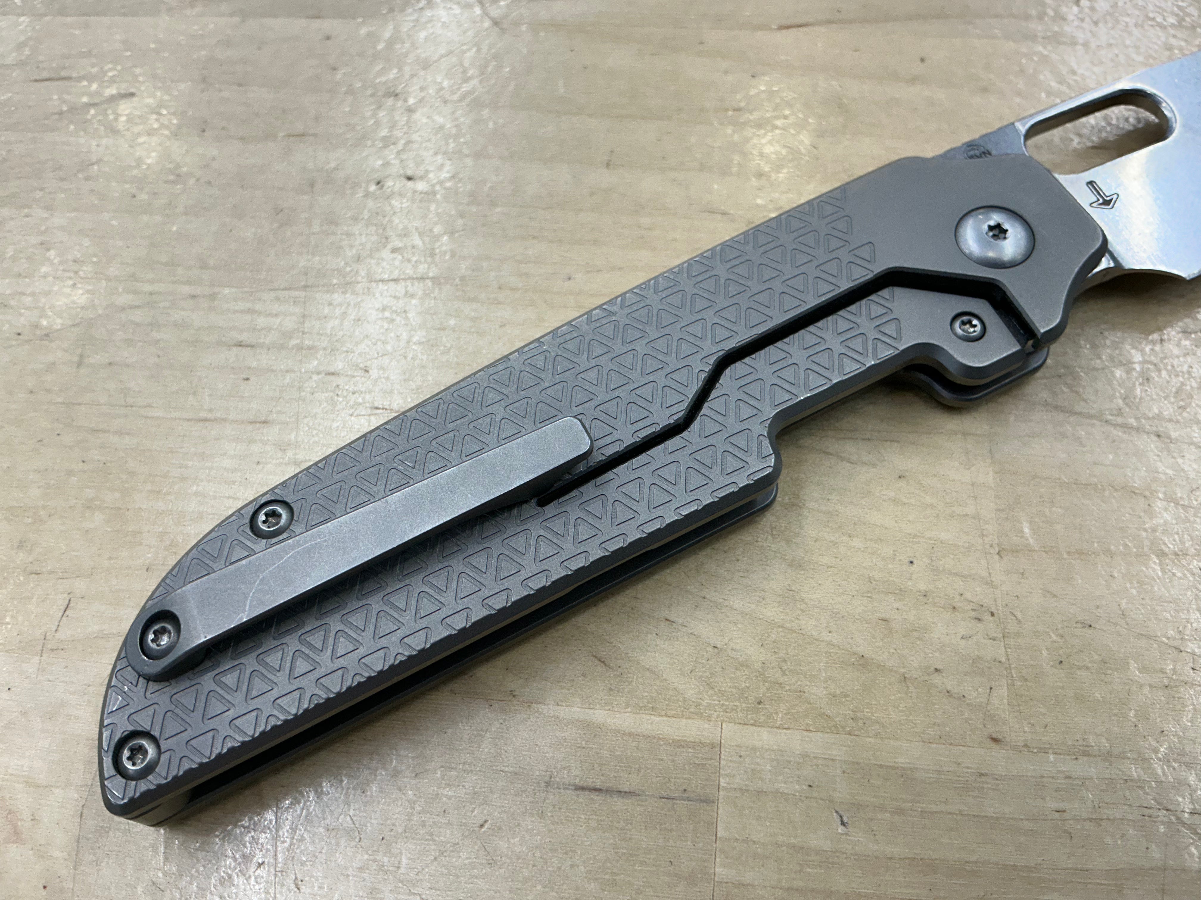 Kizer Varatas Titanium Frame Lock Knife (3.2" Stonewash) Ki3637A1