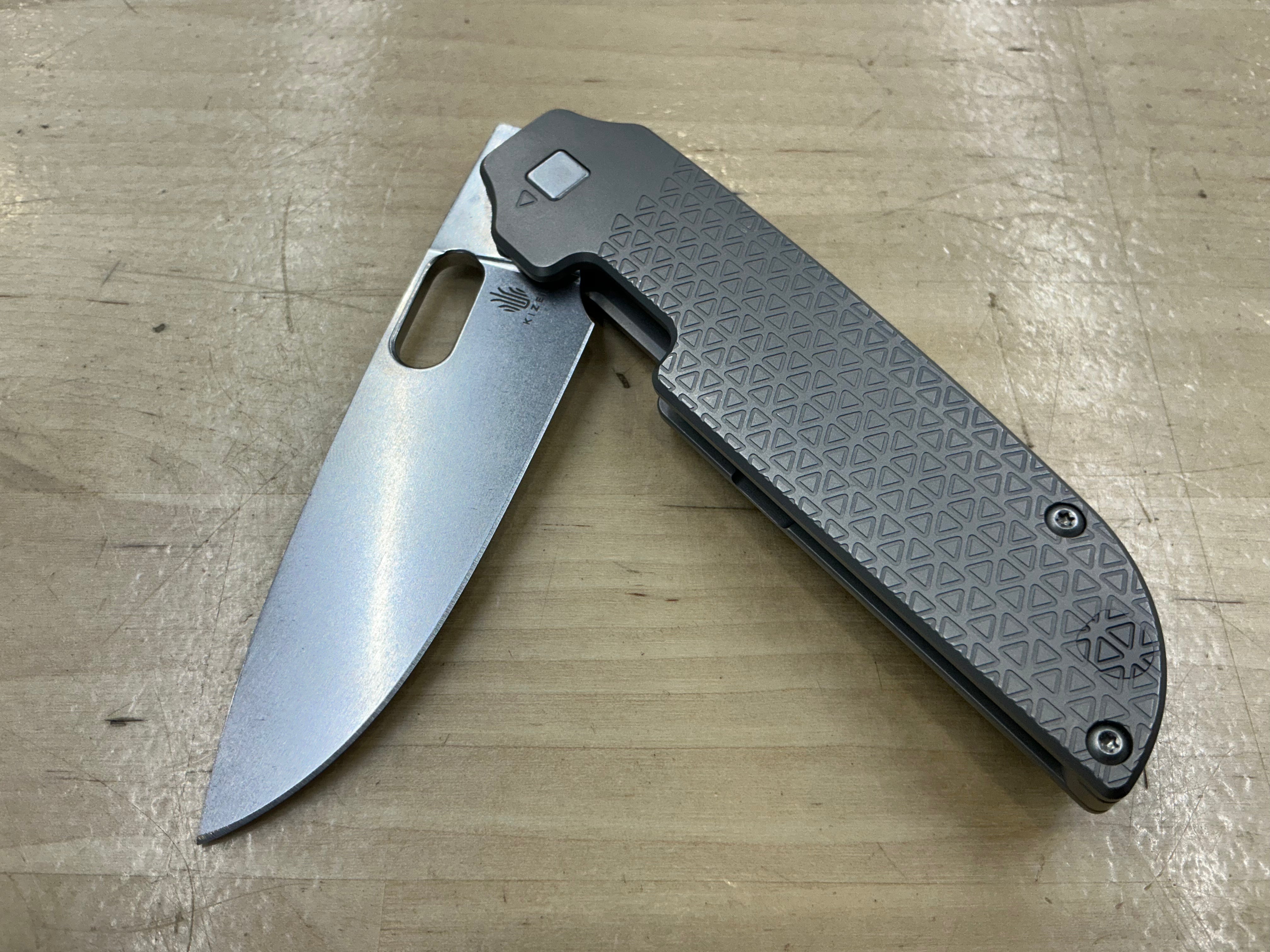 Kizer Varatas Titanium Frame Lock Knife (3.2" Stonewash) Ki3637A1