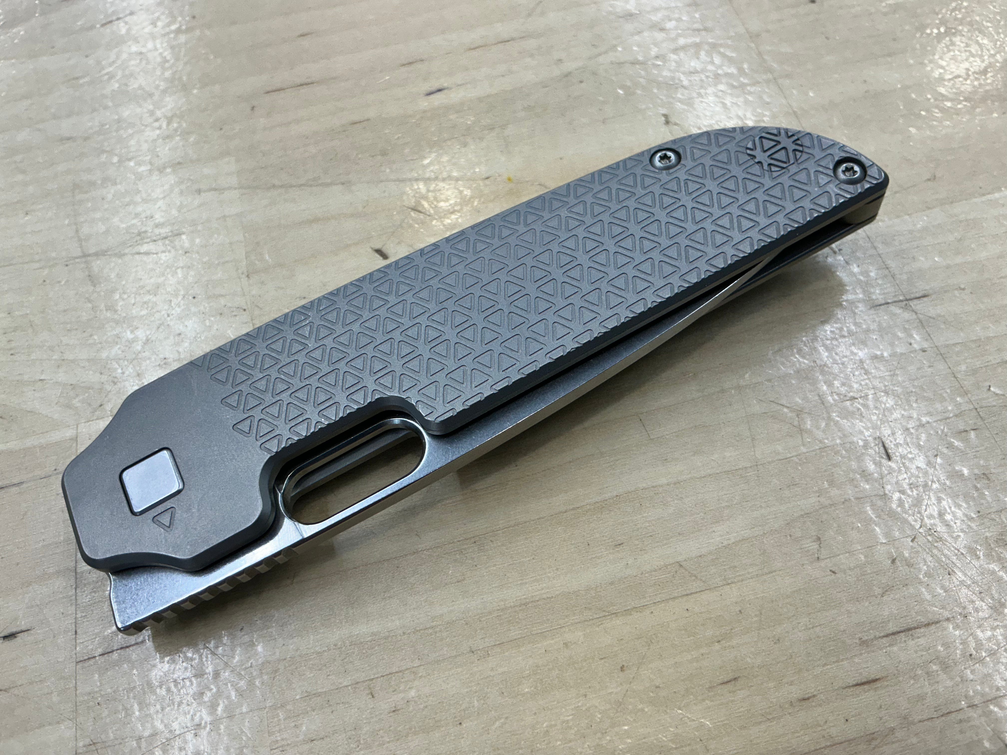 Kizer Varatas Titanium Frame Lock Knife (3.2" Stonewash) Ki3637A1