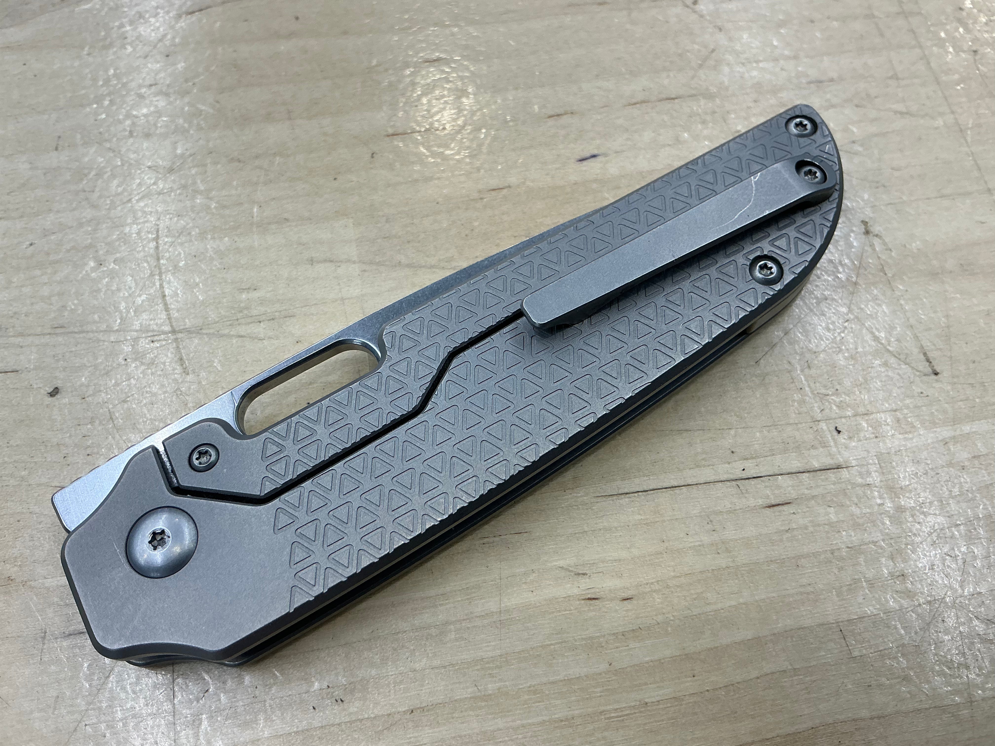 Kizer Varatas Titanium Frame Lock Knife (3.2" Stonewash) Ki3637A1