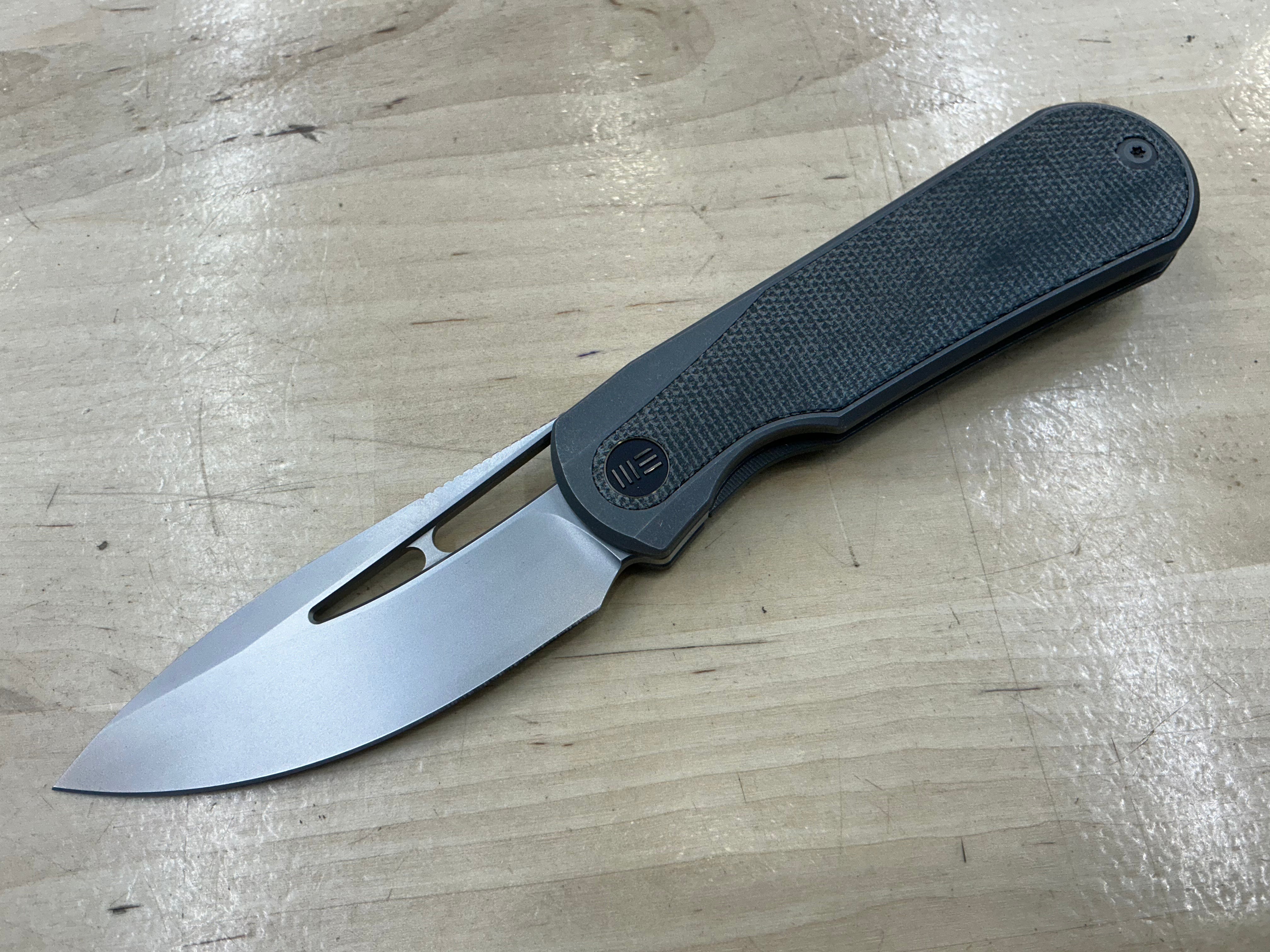 WEKNIFE Baloo Front Flipper & Thumb Hole Knife Titanium & Micarta Handle (3.31" CPM 20CV) WE21033-4