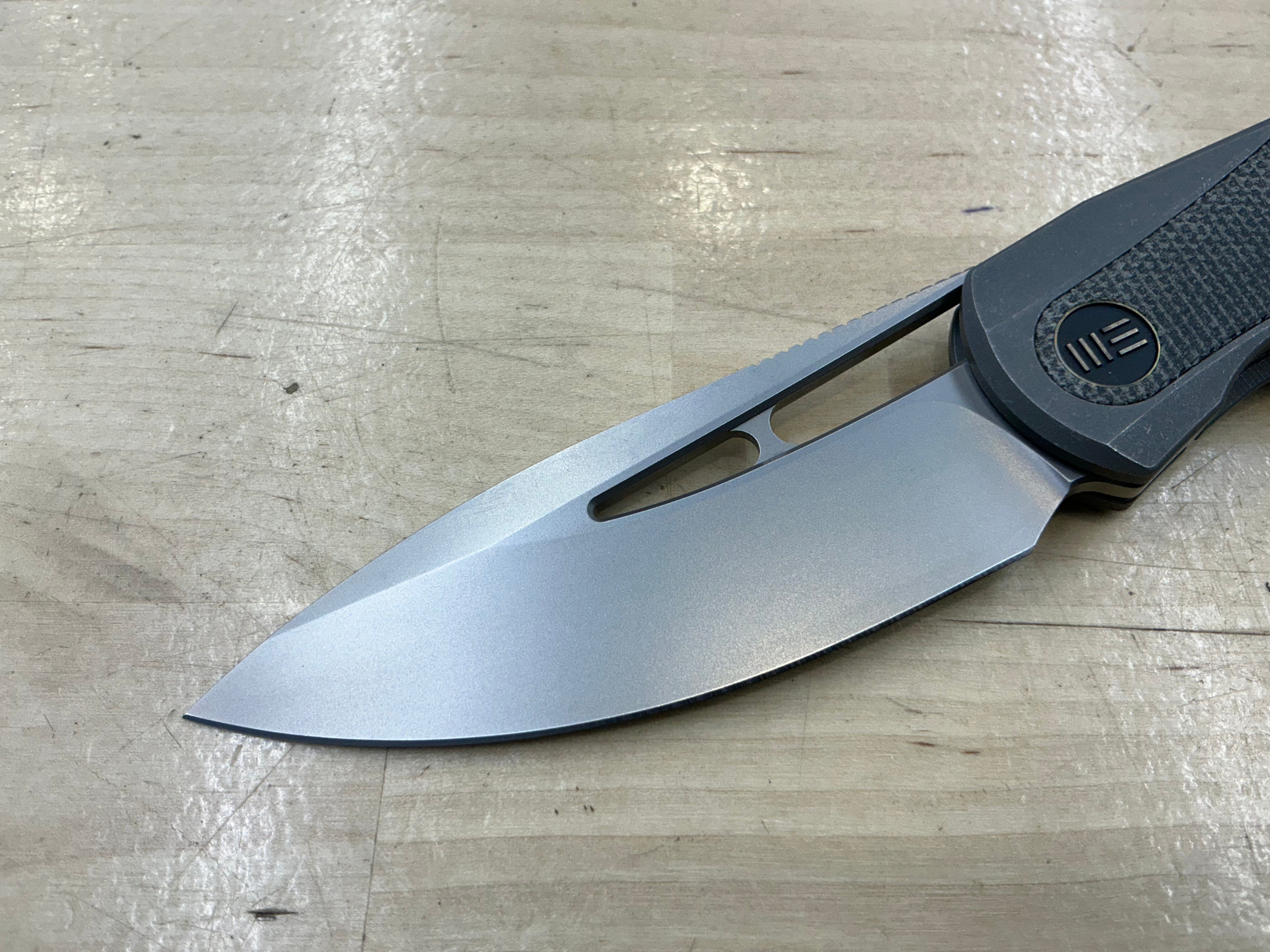WEKNIFE Baloo Front Flipper & Thumb Hole Knife Titanium & Micarta Handle (3.31" CPM 20CV) WE21033-4