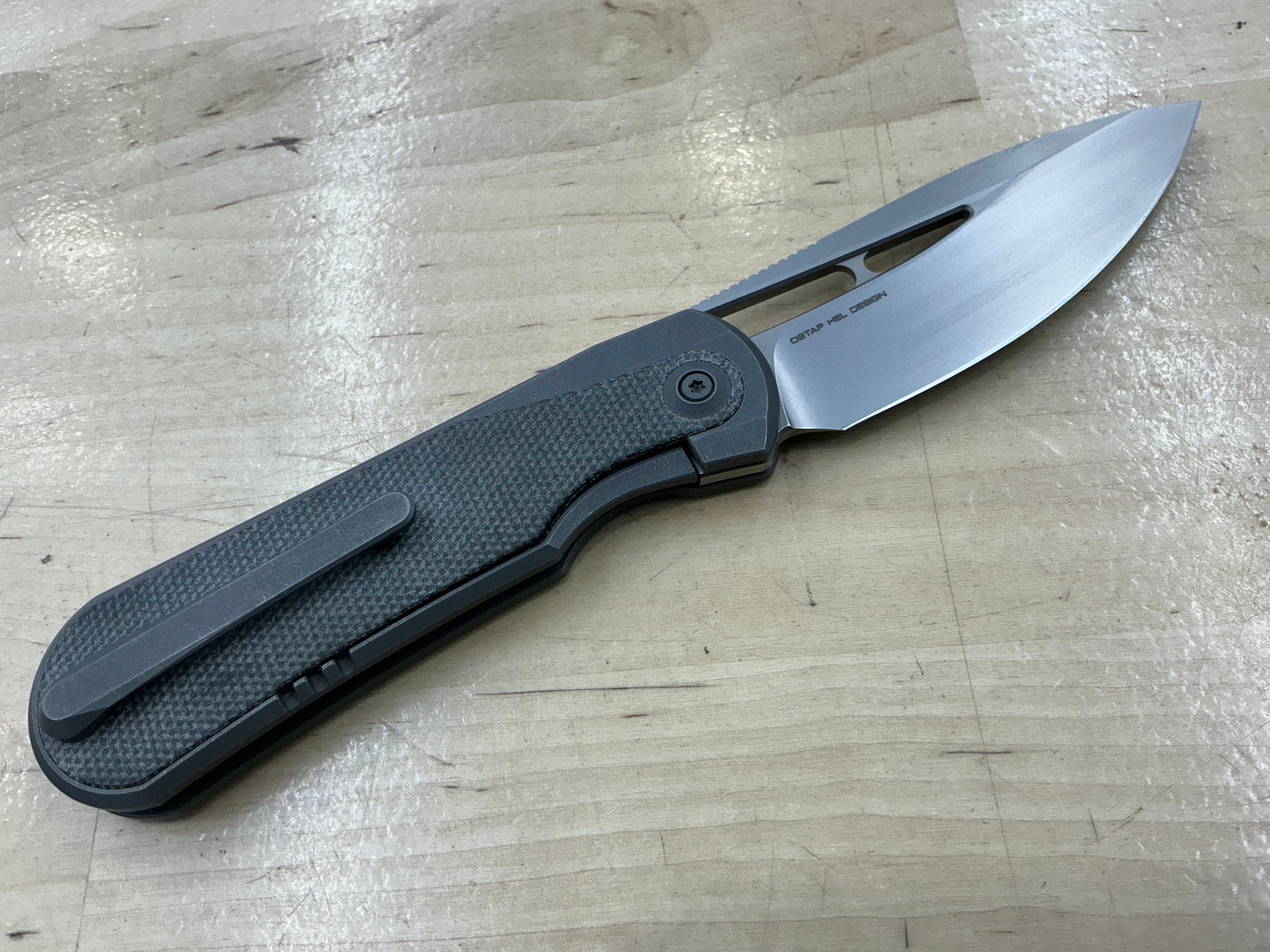 WEKNIFE Baloo Front Flipper & Thumb Hole Knife Titanium & Micarta Handle (3.31" CPM 20CV) WE21033-4