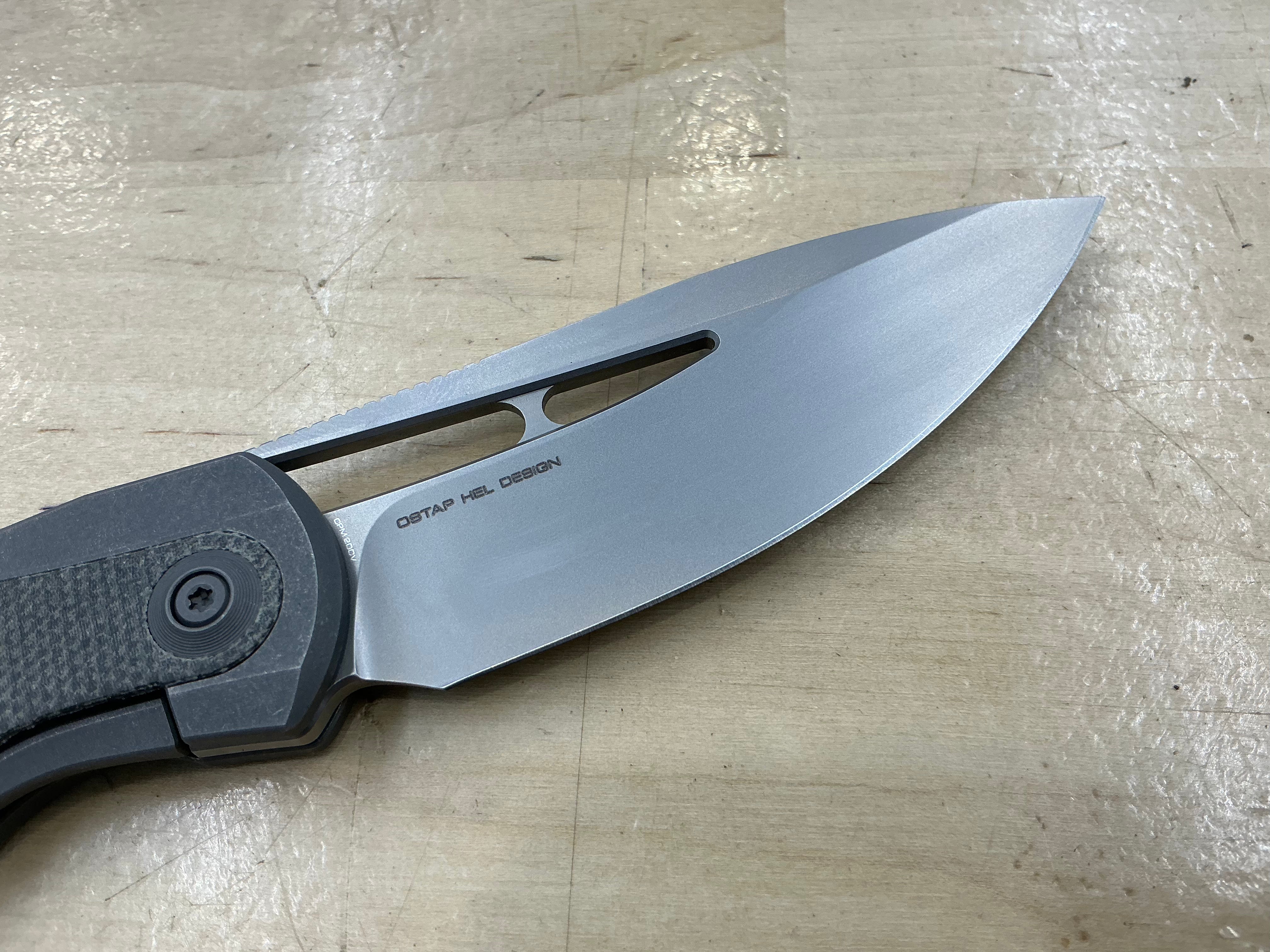 WEKNIFE Baloo Front Flipper & Thumb Hole Knife Titanium & Micarta Handle (3.31" CPM 20CV) WE21033-4