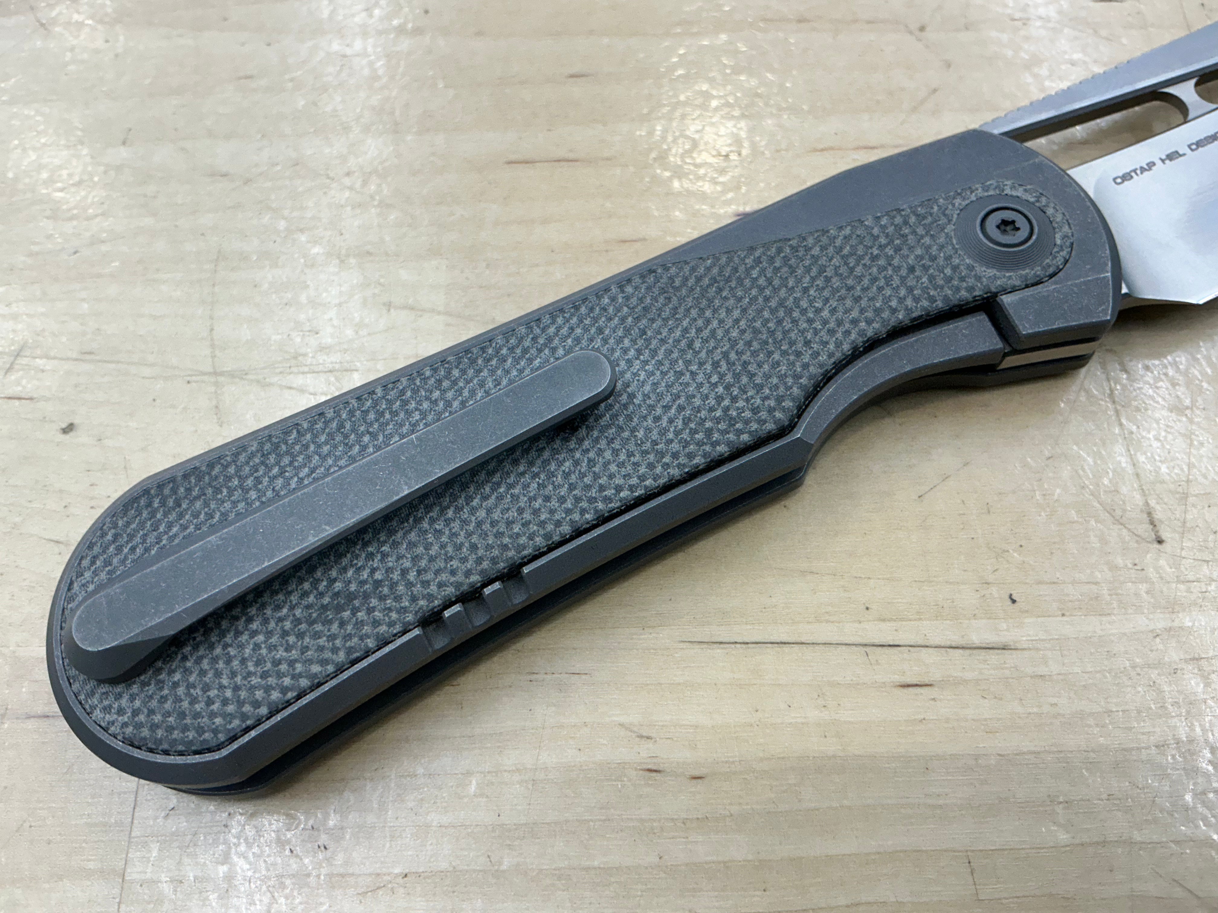 WEKNIFE Baloo Front Flipper & Thumb Hole Knife Titanium & Micarta Handle (3.31" CPM 20CV) WE21033-4