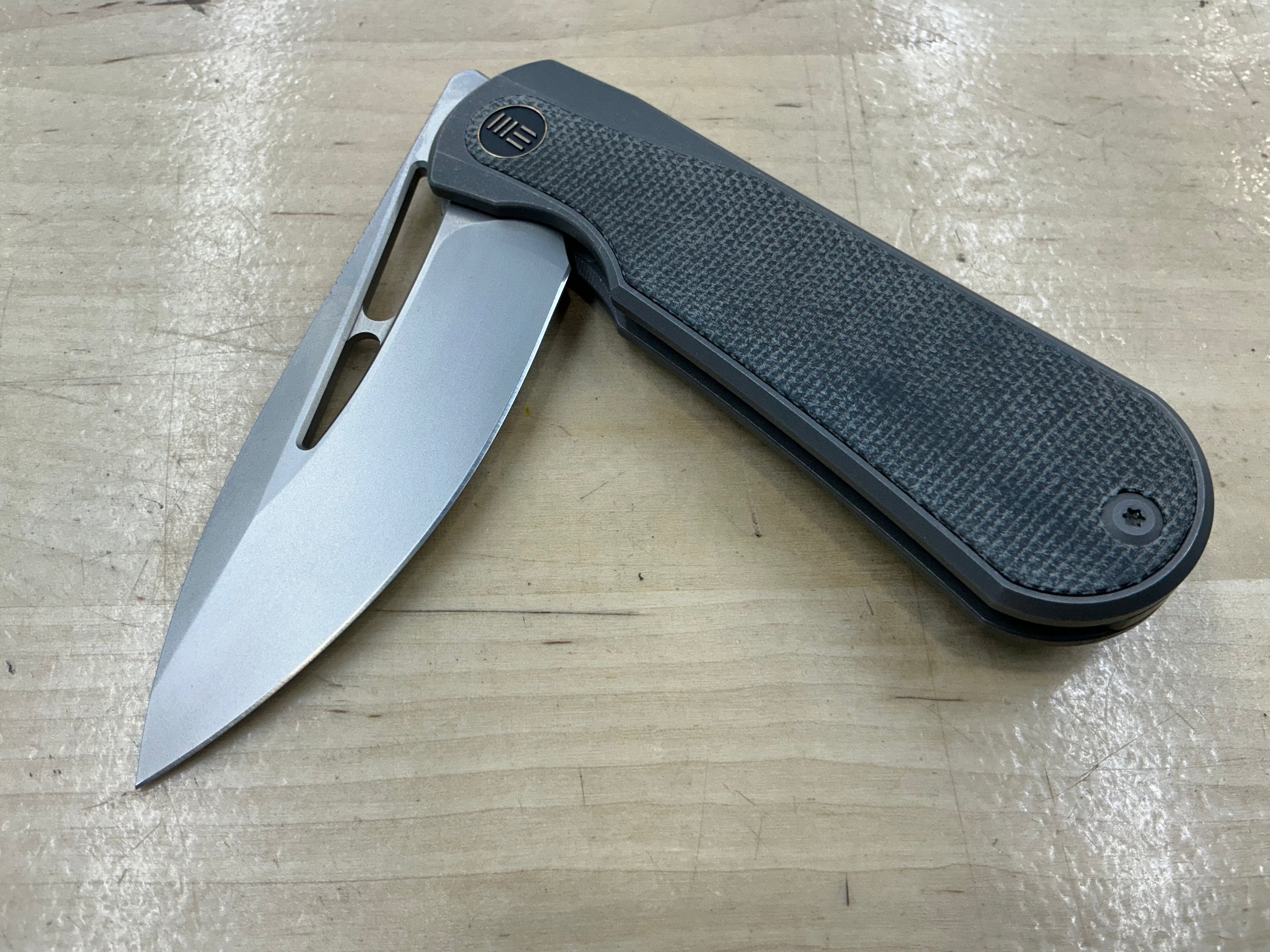 WEKNIFE Baloo Front Flipper & Thumb Hole Knife Titanium & Micarta Handle (3.31" CPM 20CV) WE21033-4