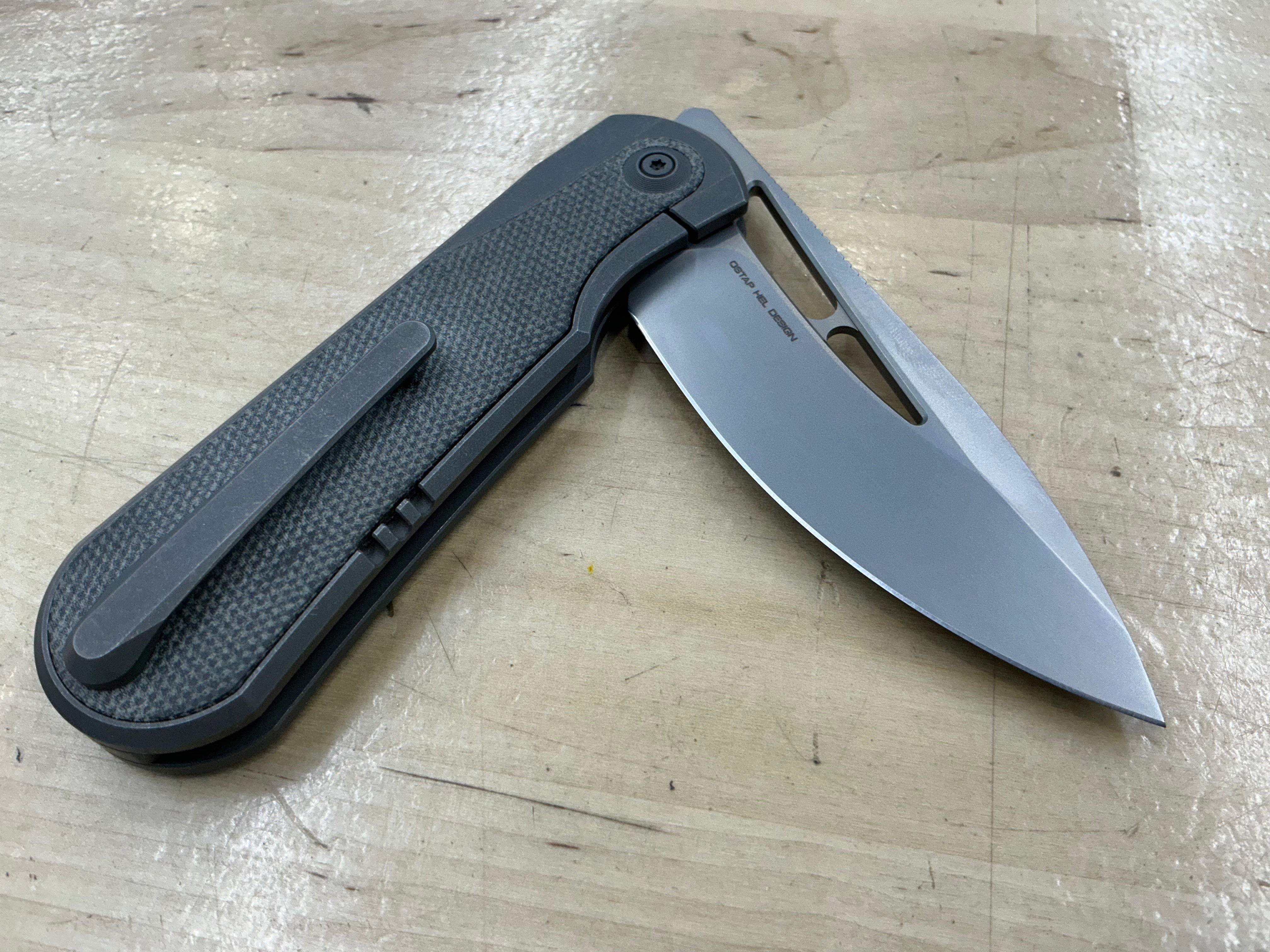 WEKNIFE Baloo Front Flipper & Thumb Hole Knife Titanium & Micarta Handle (3.31" CPM 20CV) WE21033-4