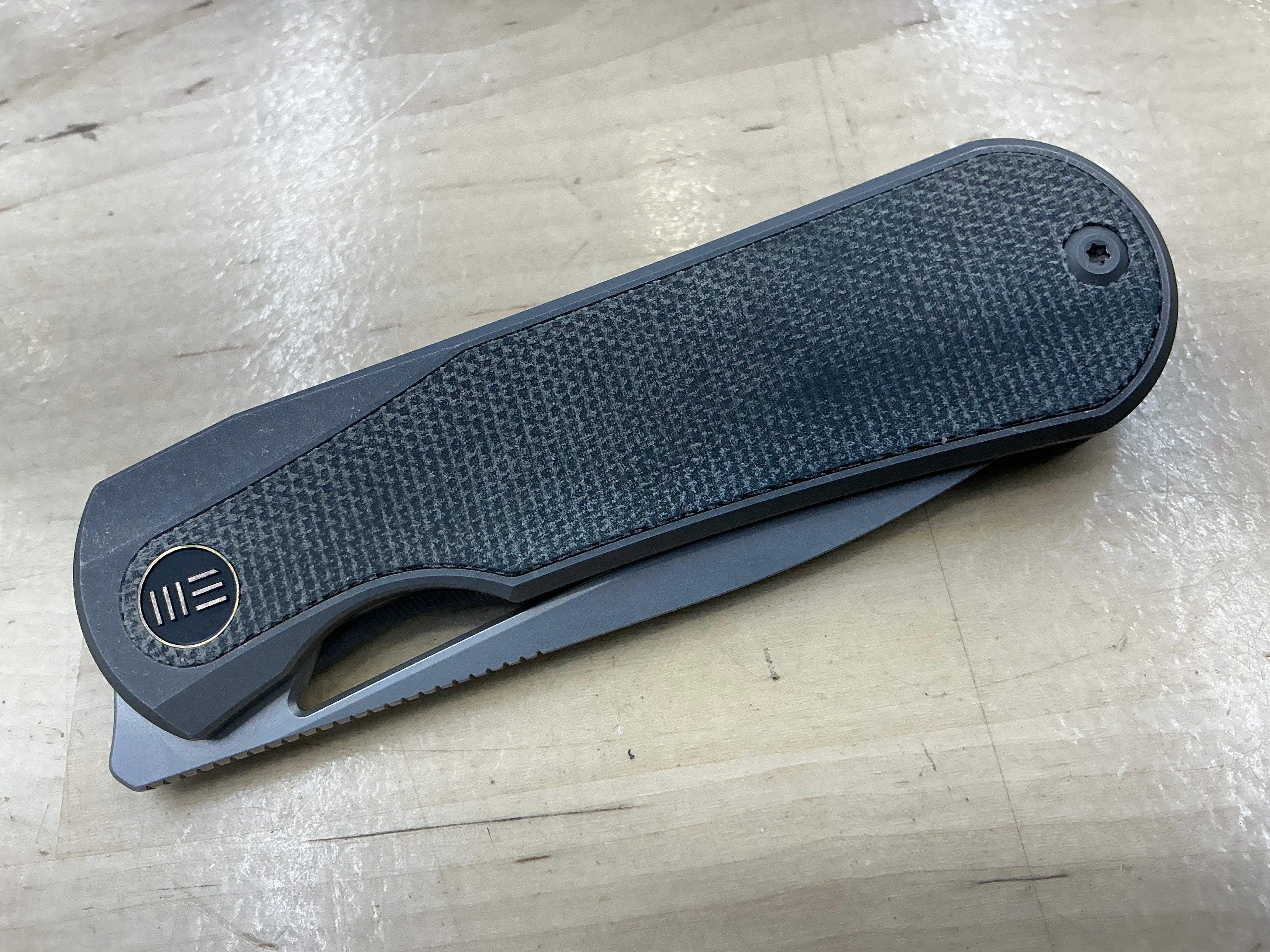 WEKNIFE Baloo Front Flipper & Thumb Hole Knife Titanium & Micarta Handle (3.31" CPM 20CV) WE21033-4