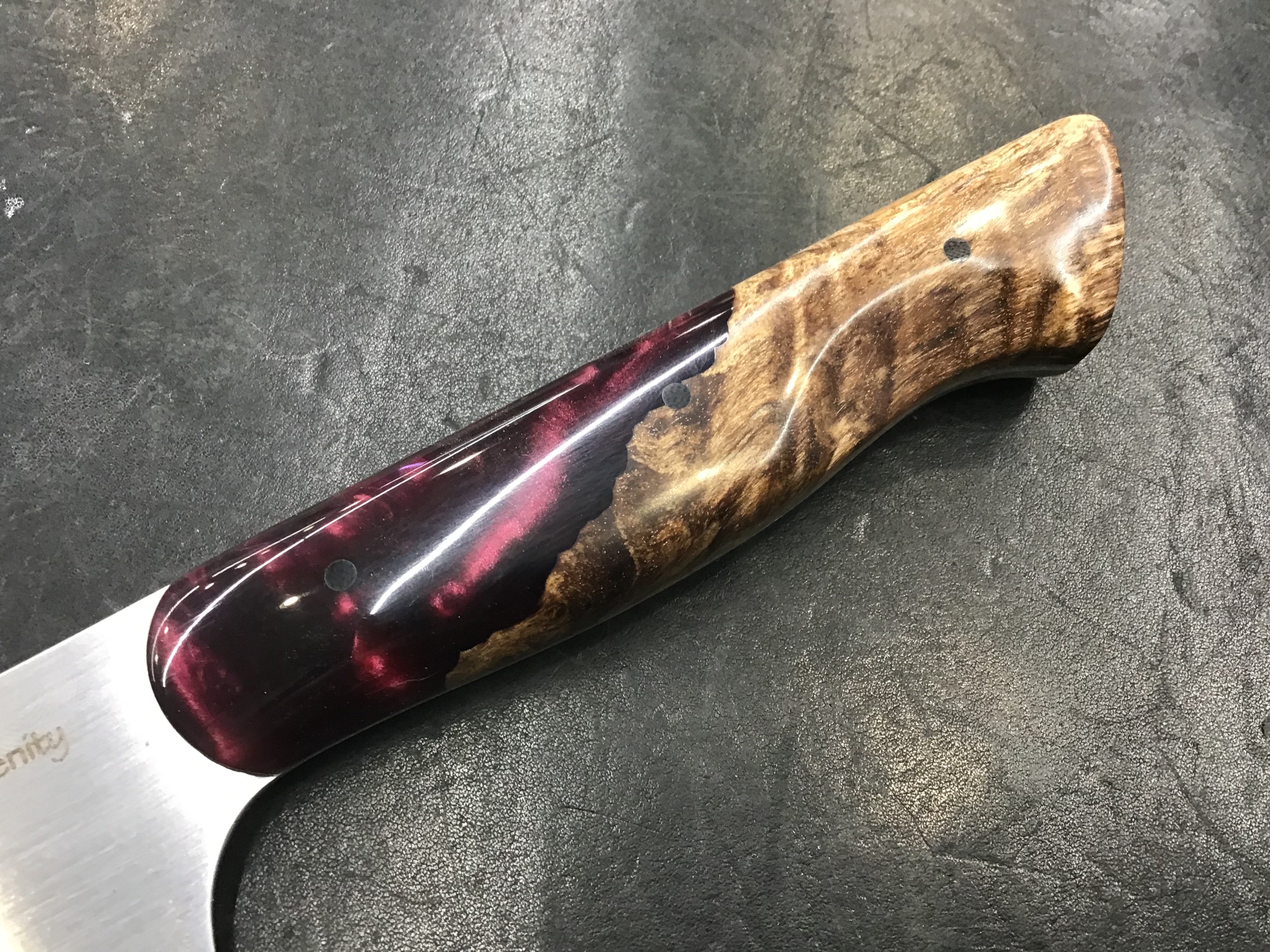 Gyuto Full Tang - CPM MagnaCut Hand Rubbed- Maple Burl & Resin Hybrid Handle