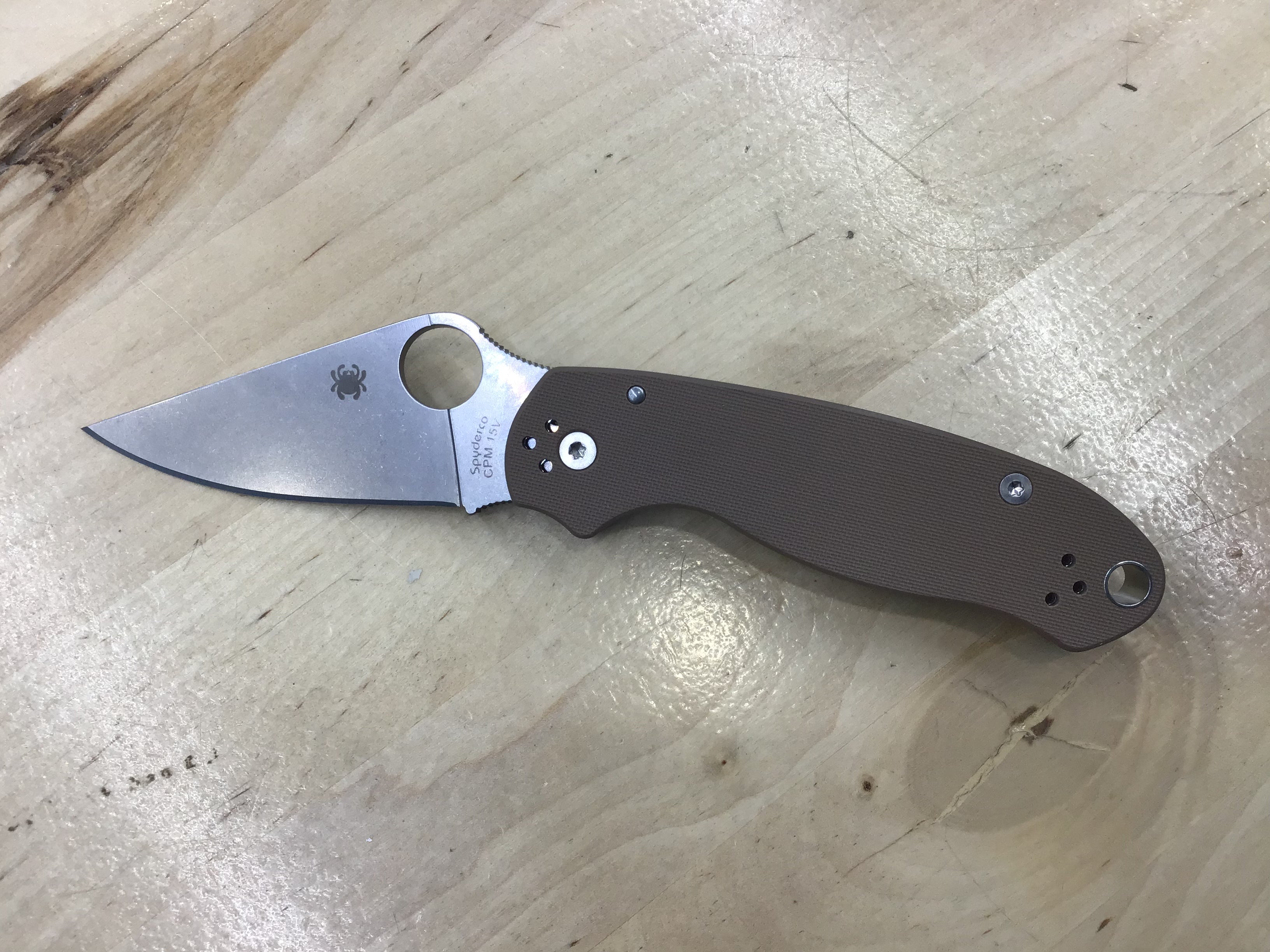 Spyderco Para 3 Sprint Run Knife Brown G-10 (2.9" Satin CPM 15V)