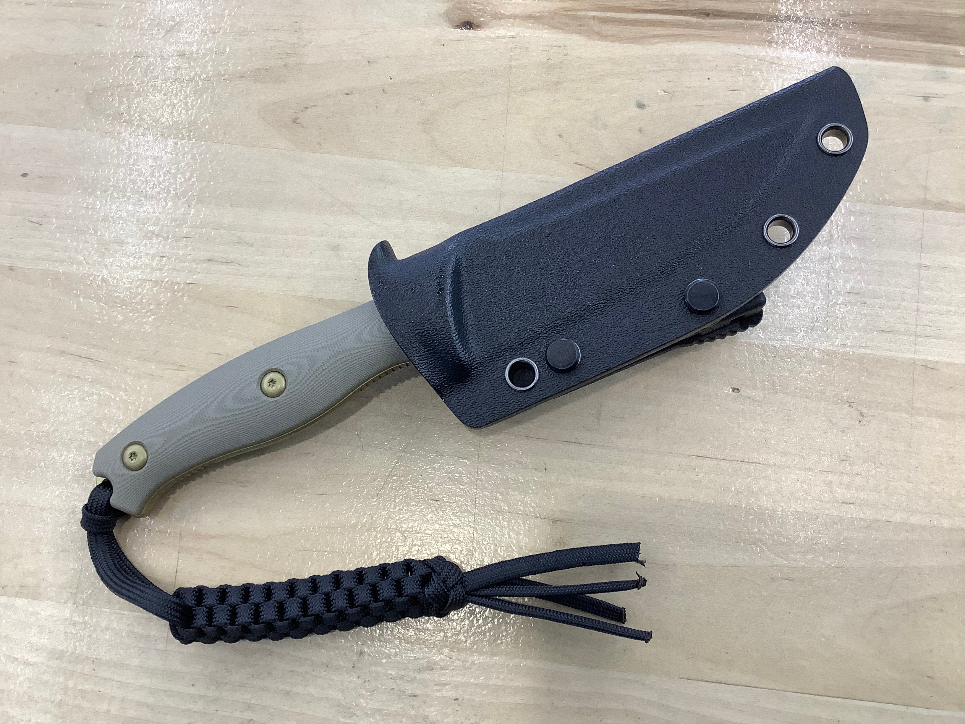 CIVIVI Stormridge Fixed Blade Knife Tan G10 Handle (3.92" Desert Tan Stonewashed Nitro-V Blade), With 1PC Black Lanyard, Black Kydex Sheath and T-Clip C23041-2