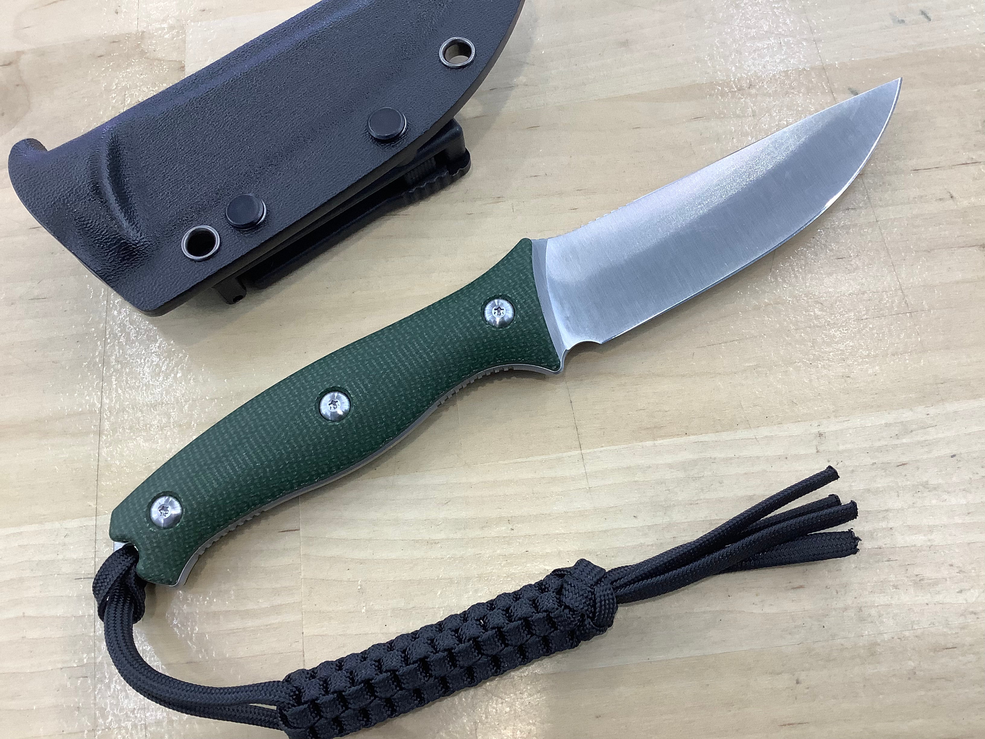 CIVIVI Stormridge Fixed Blade Knife Green Canvas Micarta Handle (3.92" Satin Finished Nitro-V Blade) C23041-3, With 1PC Black Lanyard, Black Kydex Sheath and T-Clip