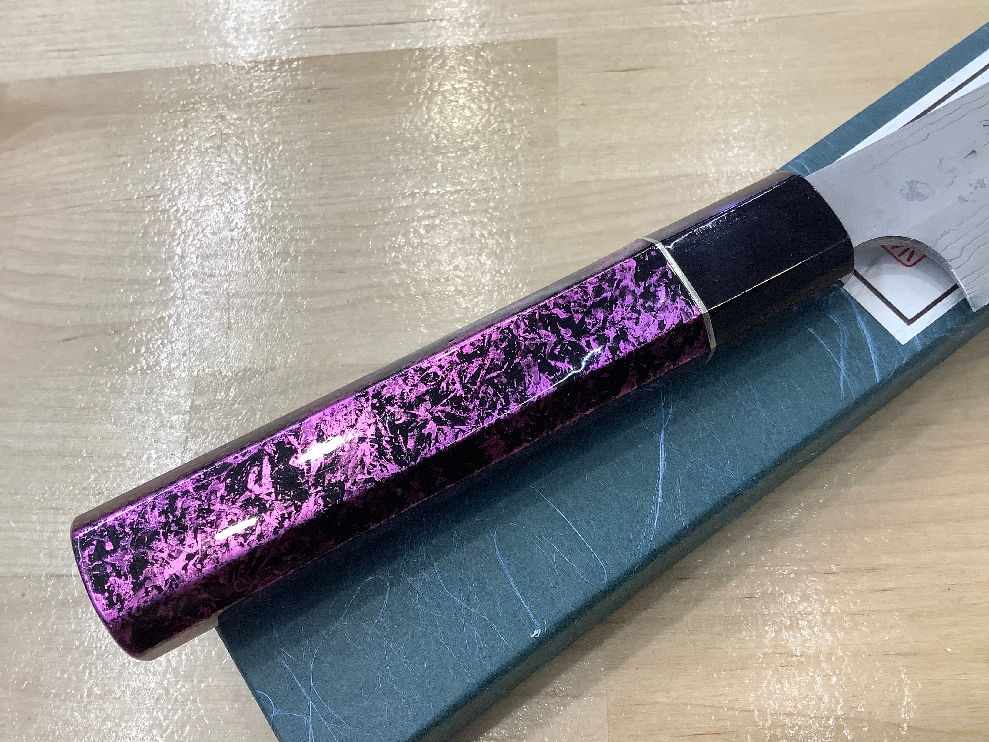 Hideo Kitaoka K-Tip Yanigiba Purple Lacquer Octagonal Handle 230mm (9”)