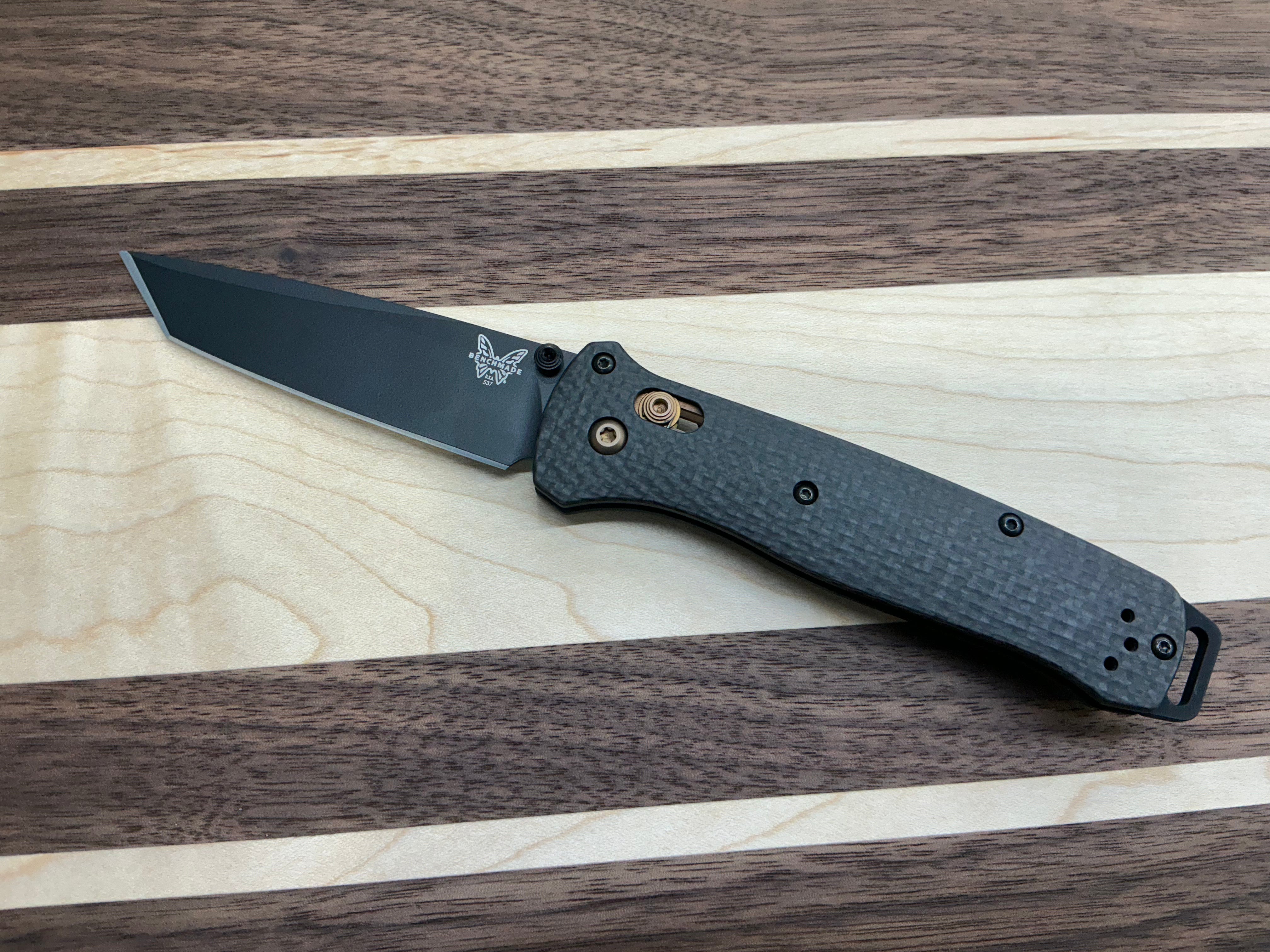 Benchmade Bailout AXIS Lock Knife Carbon Fiber Copper Hardware (3.4" Cerakote)