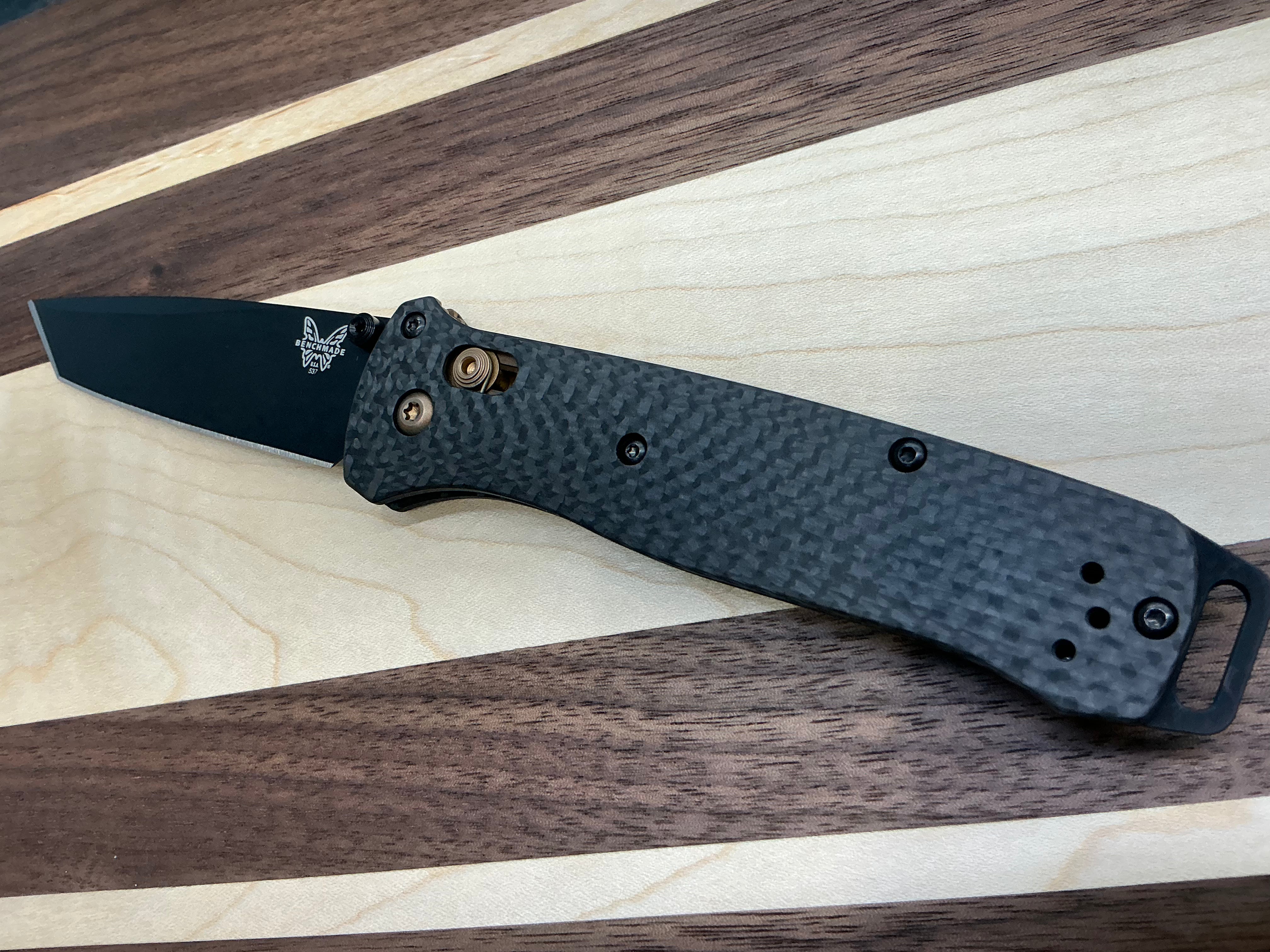 Benchmade Bailout AXIS Lock Knife Carbon Fiber Copper Hardware (3.4" Cerakote)