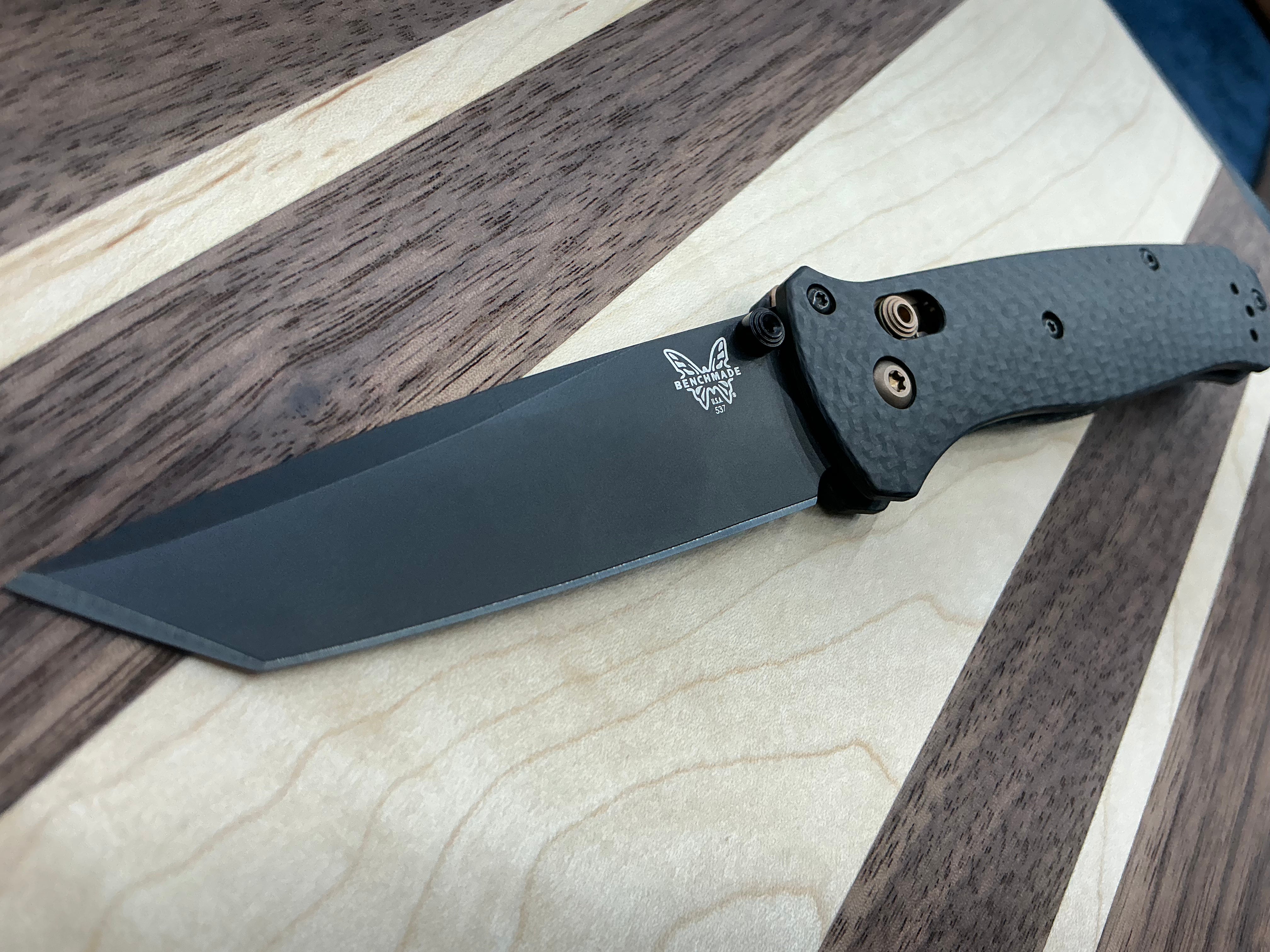 Benchmade Bailout AXIS Lock Knife Carbon Fiber Copper Hardware (3.4" Cerakote)