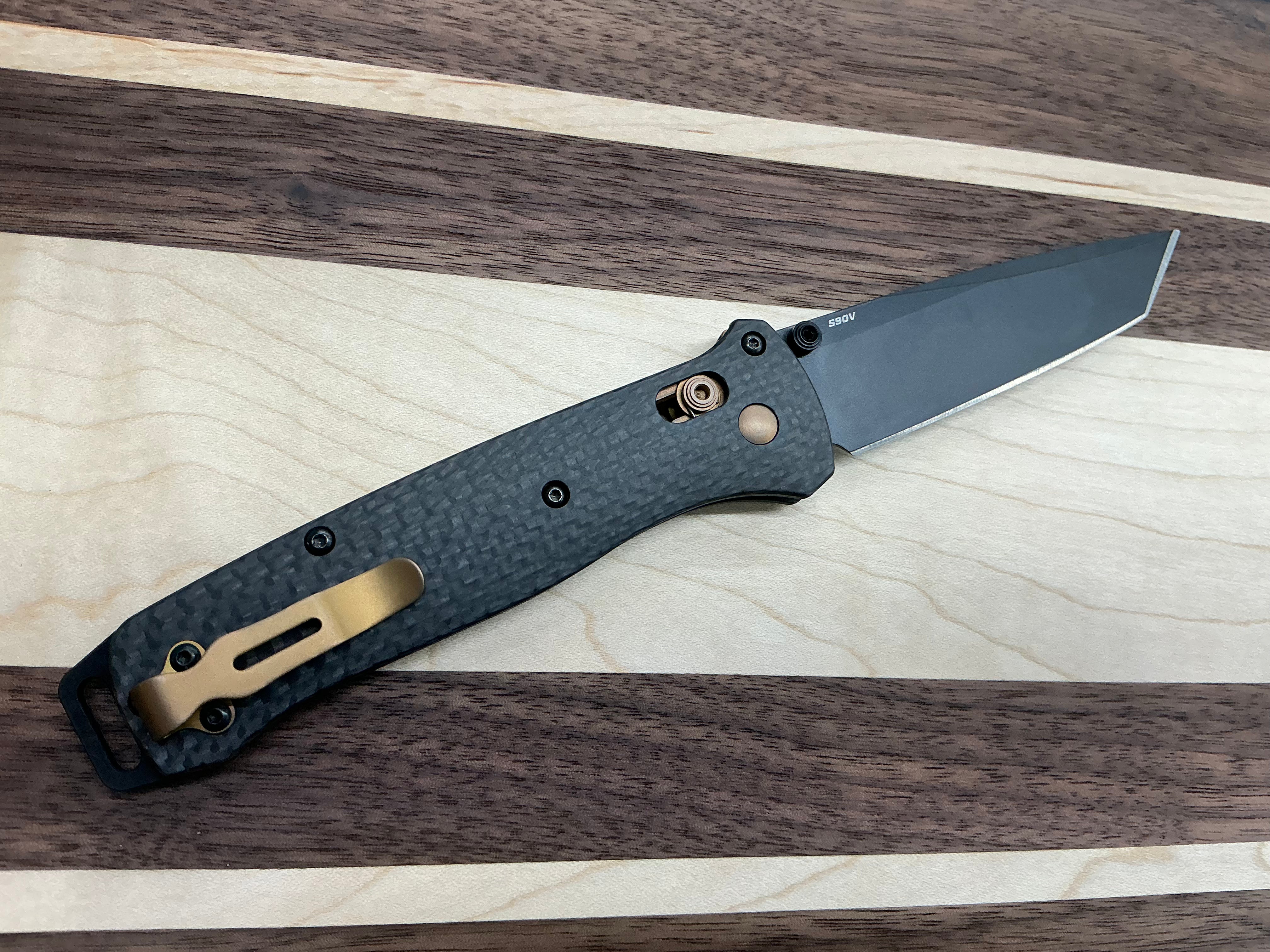 Benchmade Bailout AXIS Lock Knife Carbon Fiber Copper Hardware (3.4" Cerakote)