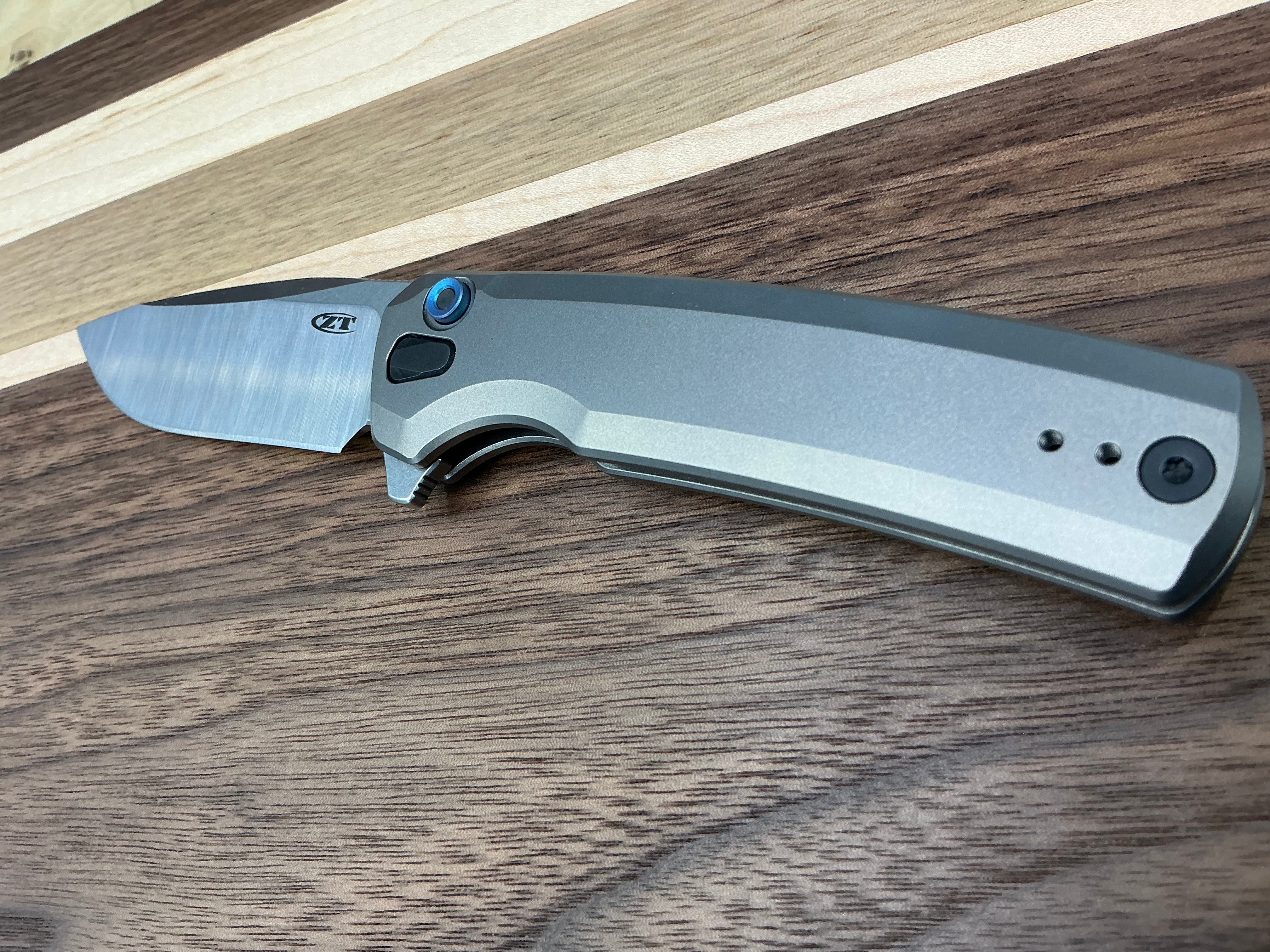 Zero Tolerance 0044 Button Lock Knife Gray Titanium (3.25" Satin) ZT