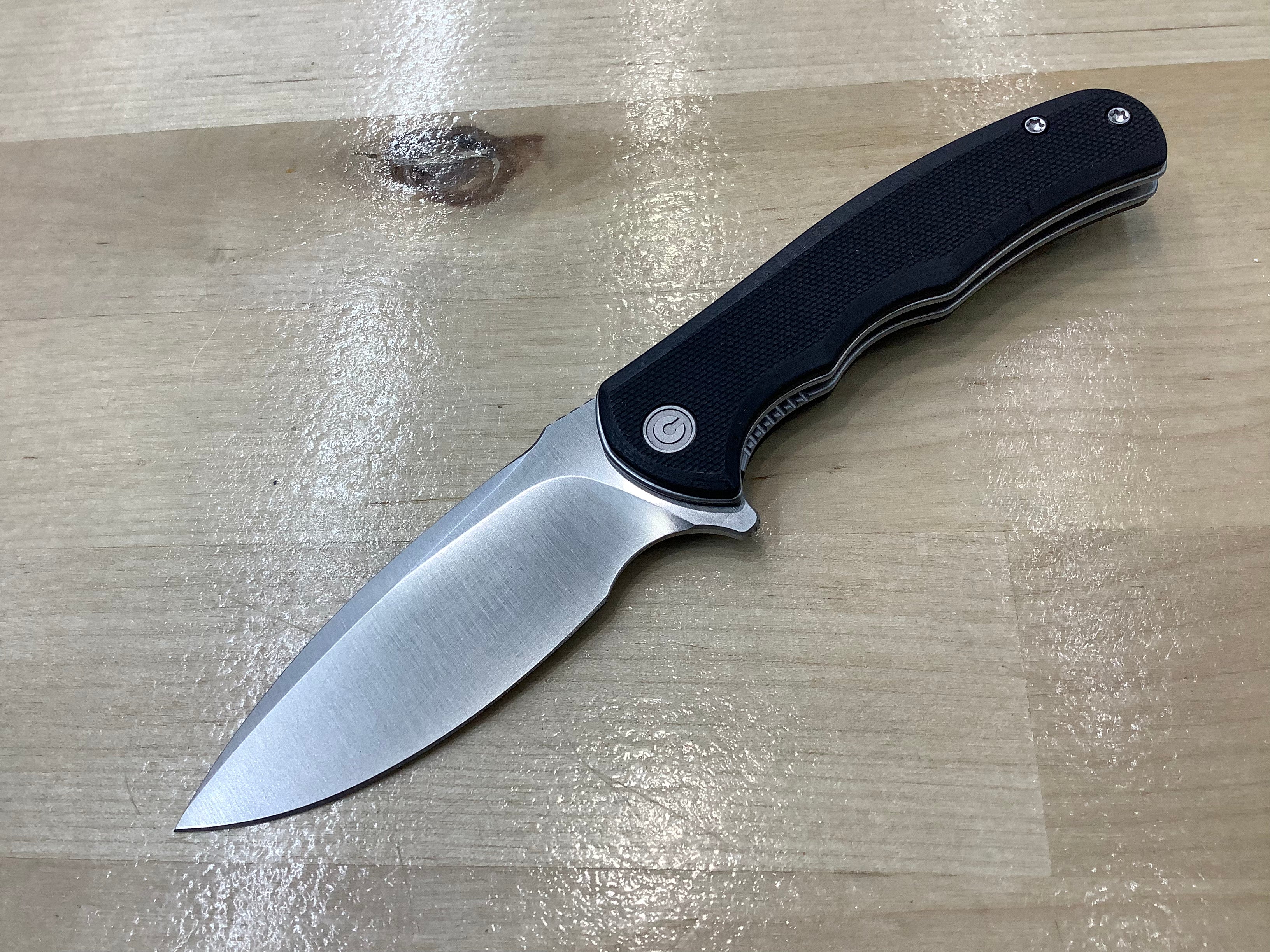 CIVIVI Mini Praxis Flipper Knife Black G10 Handle (2.98" D2 Blade) C18026C-2