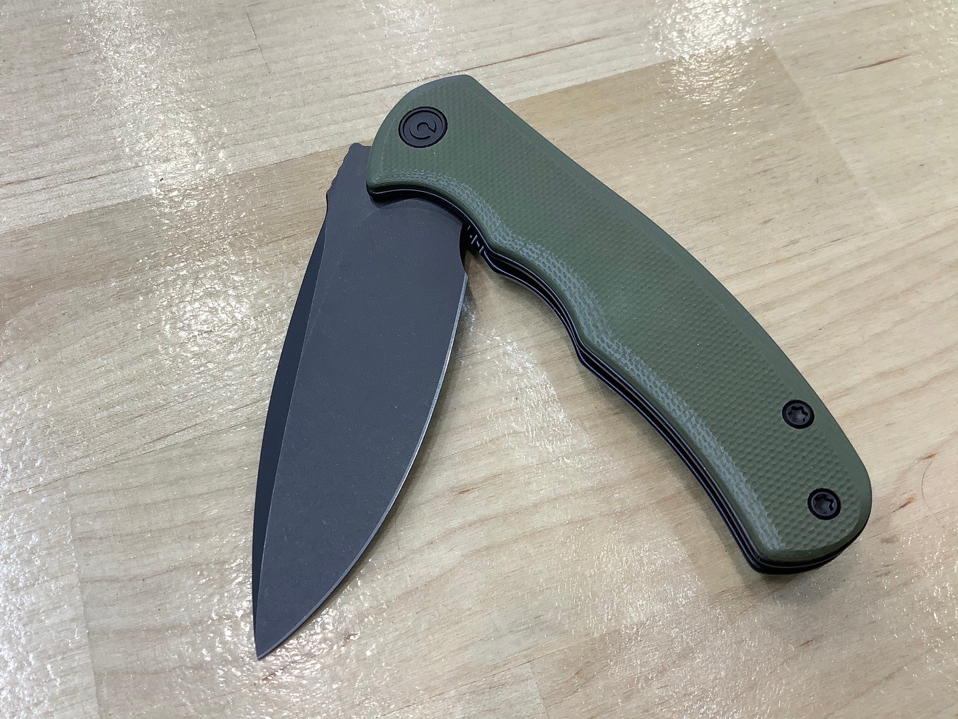 CIVIVI Mini Praxis Flipper Knife OD Green G10 Handle (2.98" D2 Black Blade) C18026C-1
