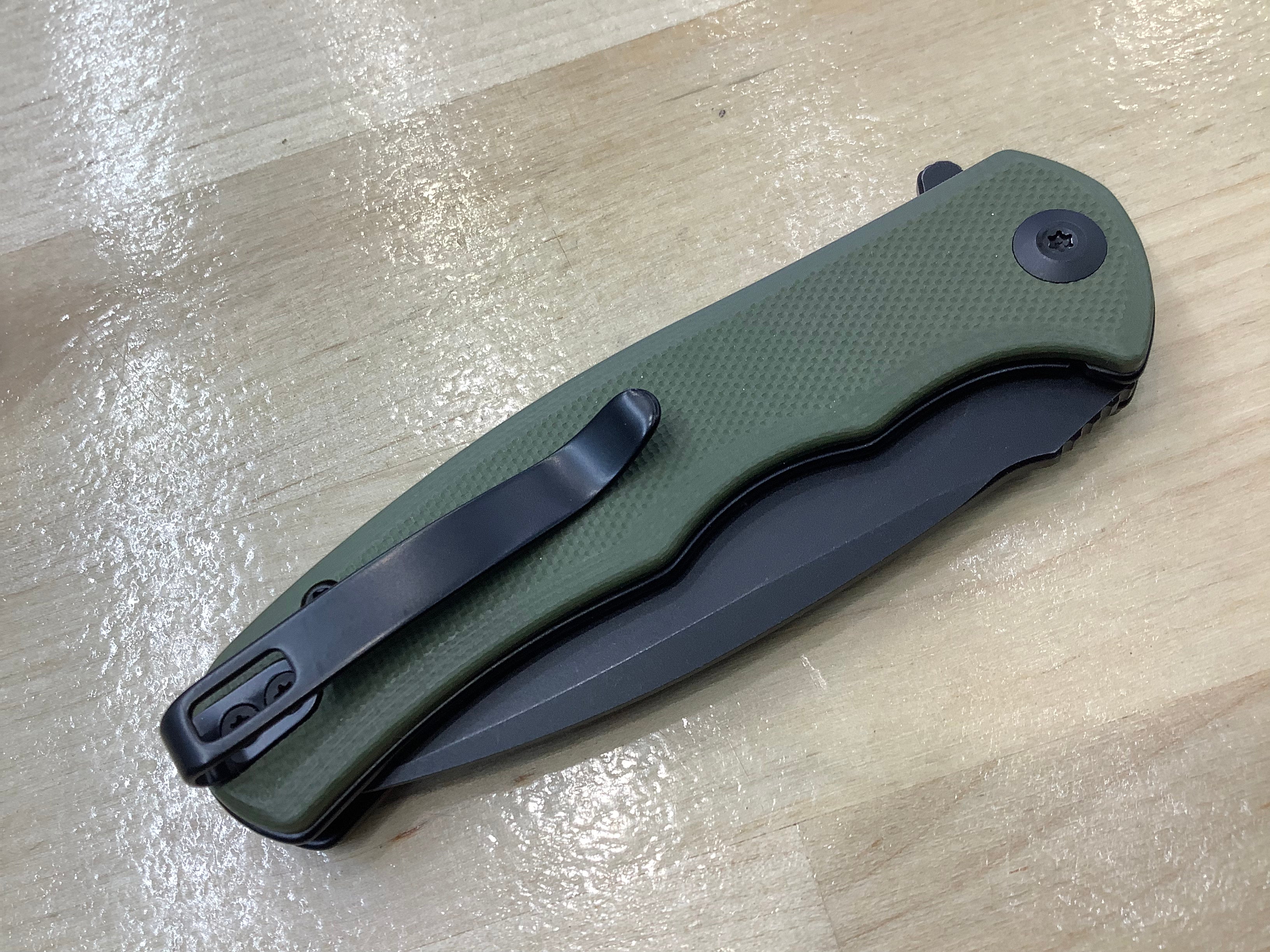 CIVIVI Mini Praxis Flipper Knife OD Green G10 Handle (2.98" D2 Black Blade) C18026C-1