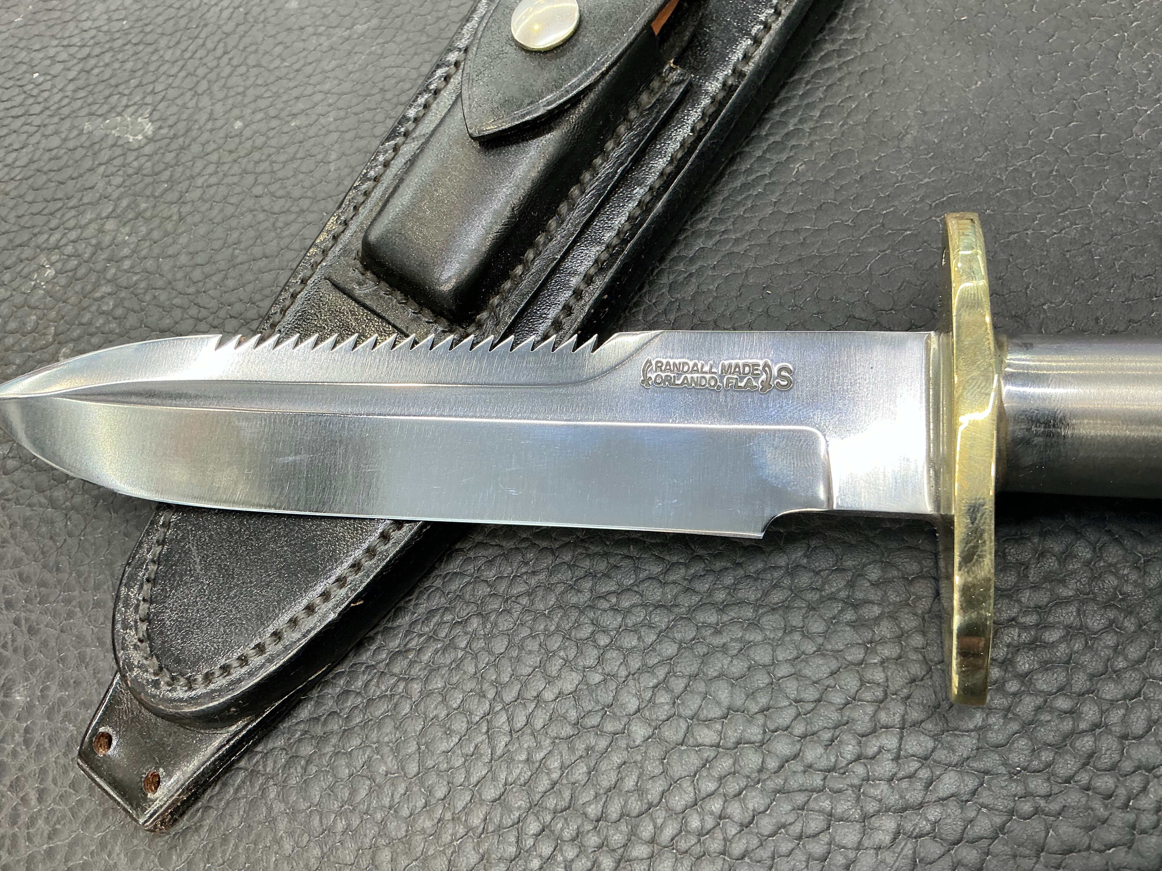 Vietnam Era Randall Made Knives Stainless Model 18-7.5 w/Original Sheath & Stone