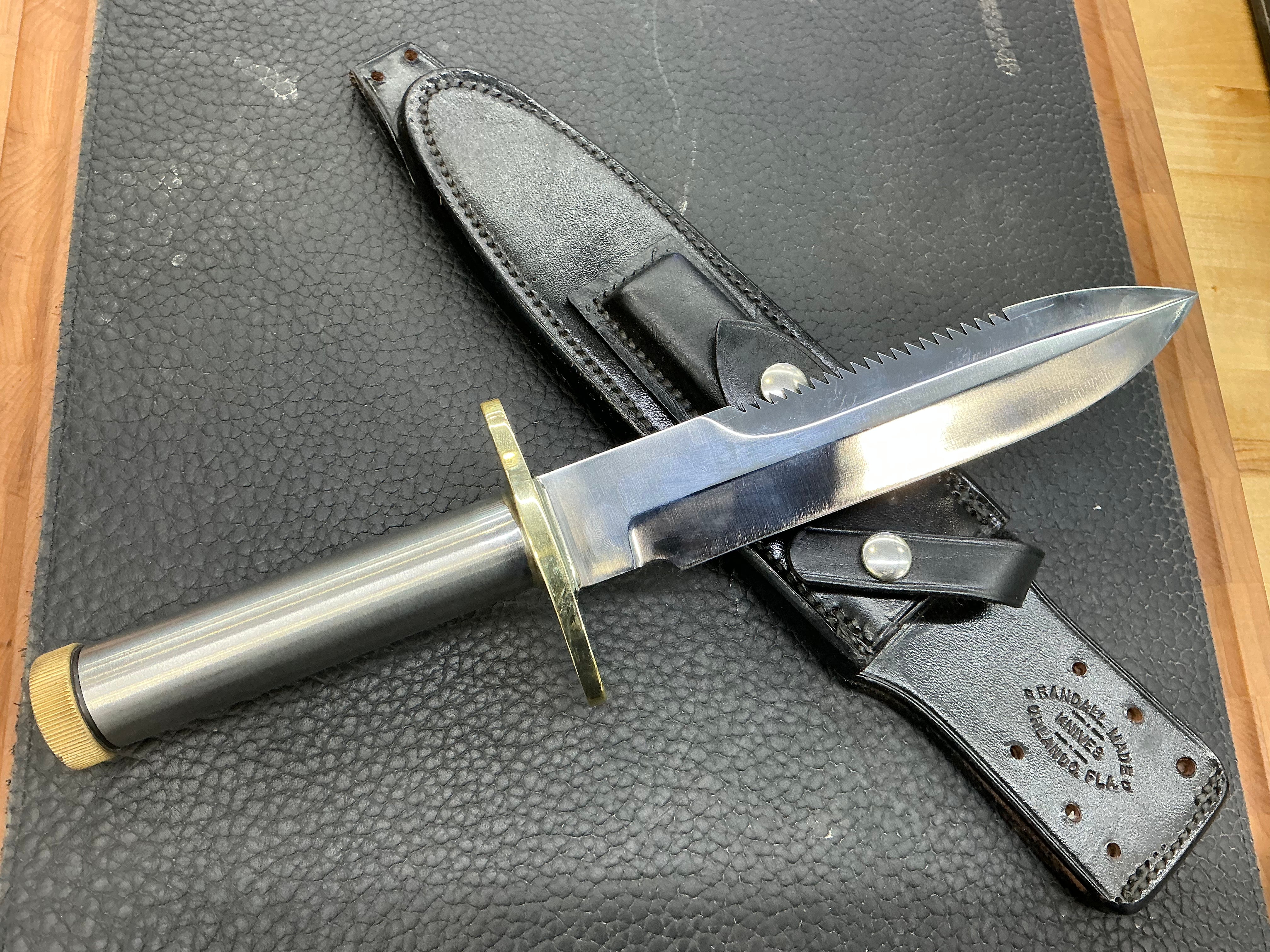 Vietnam Era Randall Made Knives Stainless Model 18-7.5 w/Original Sheath & Stone