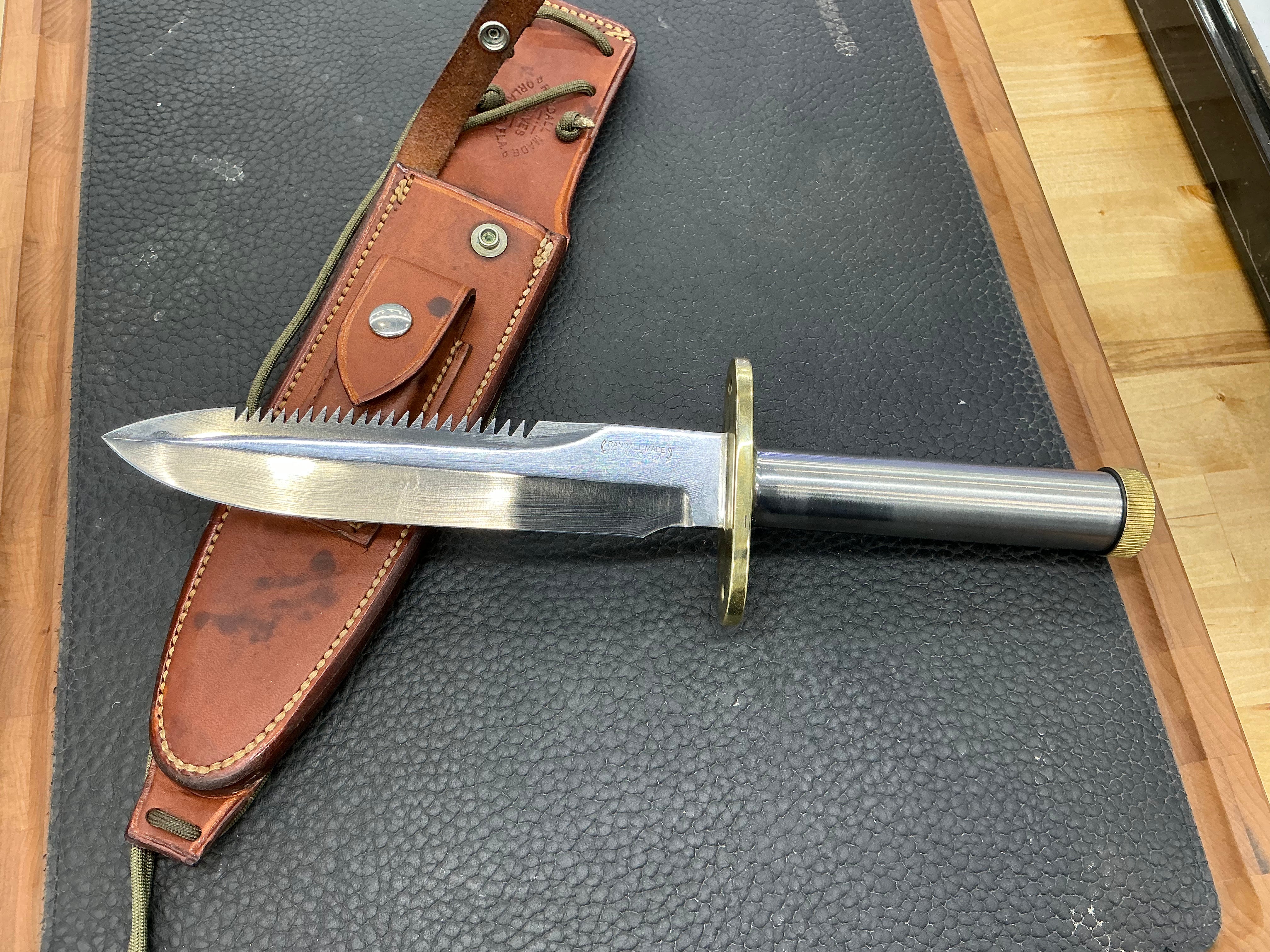 Vietnam Era Randall Made Knives Model 18-7.5 w/Original Sheath & Stone