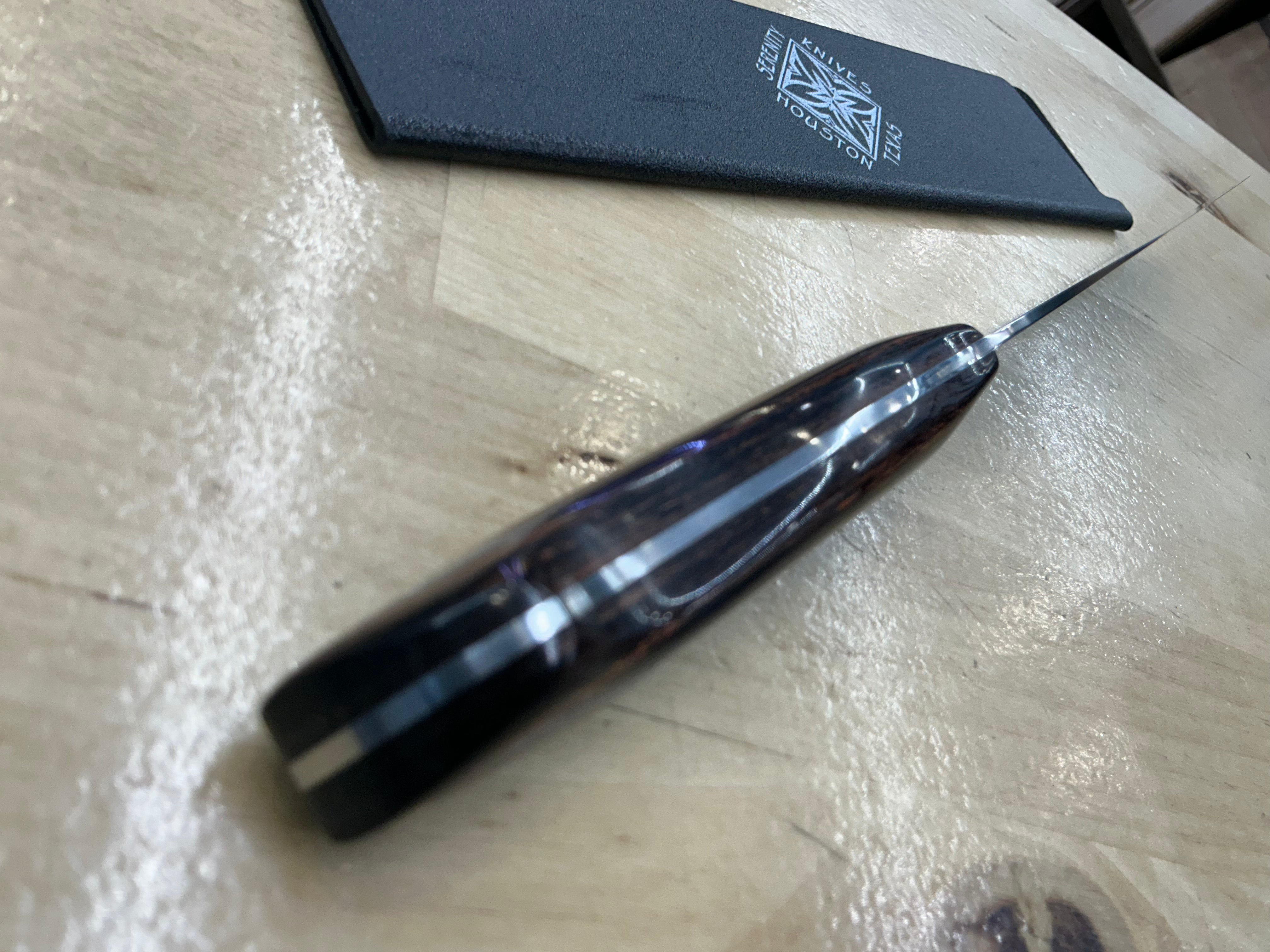 Walnut Santoku - CPM154 - Liberty Wood Handle